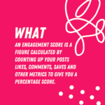 How to find your Instagram engagment rate? Grow your handmade business with this marketing hack! | IN.CUBE8R Handmade in Melbourne What is an engagement score? it's a figure calculated by counting up your posts, likes, comments, saves and other metrics to give you a percentage score