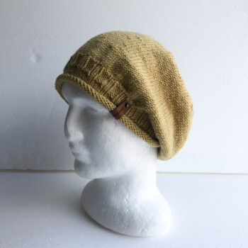 Wool Mustard Knit Women Slouchy Beanie 