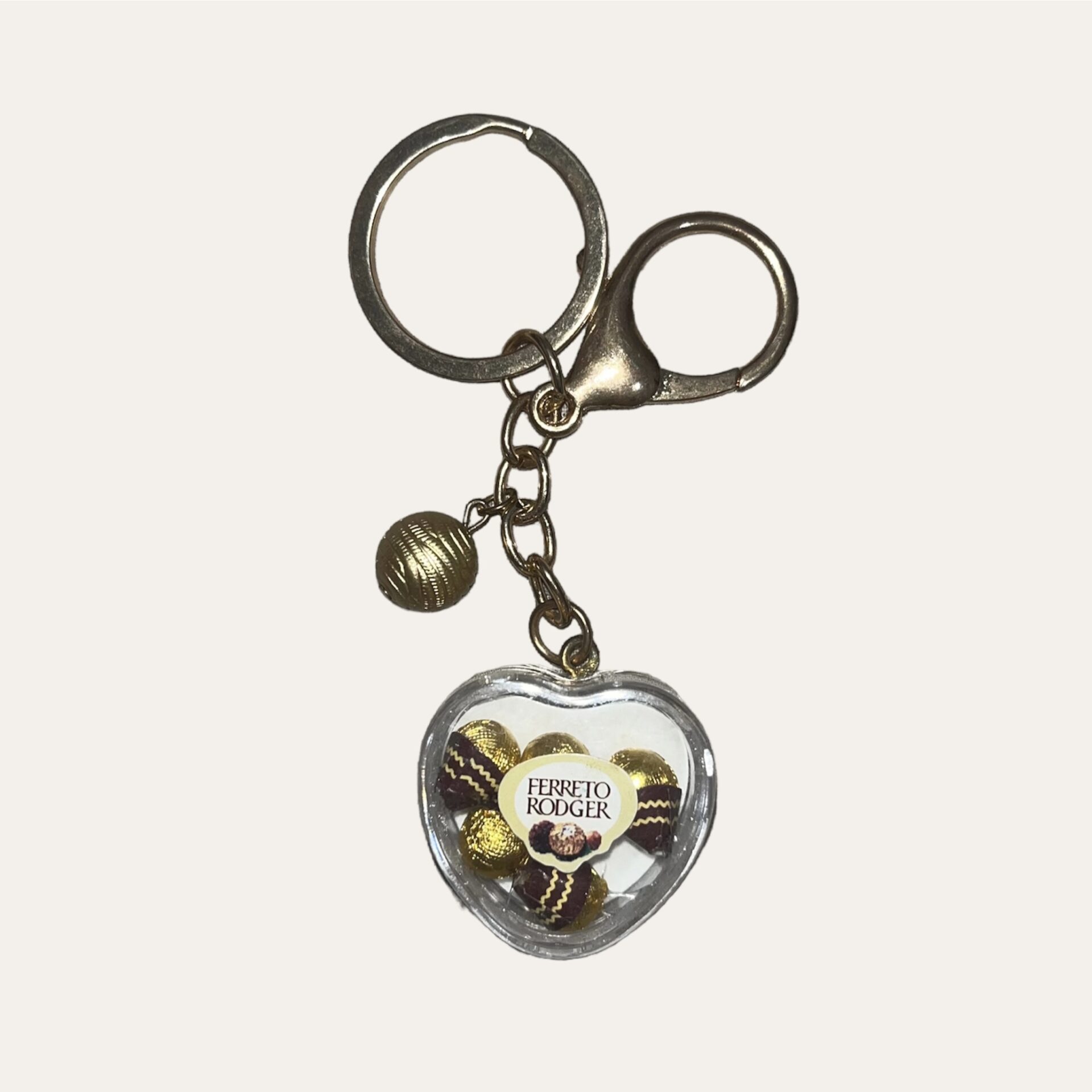 miniature ferrero rocher keychain by pinkduck handmade in.cube8r