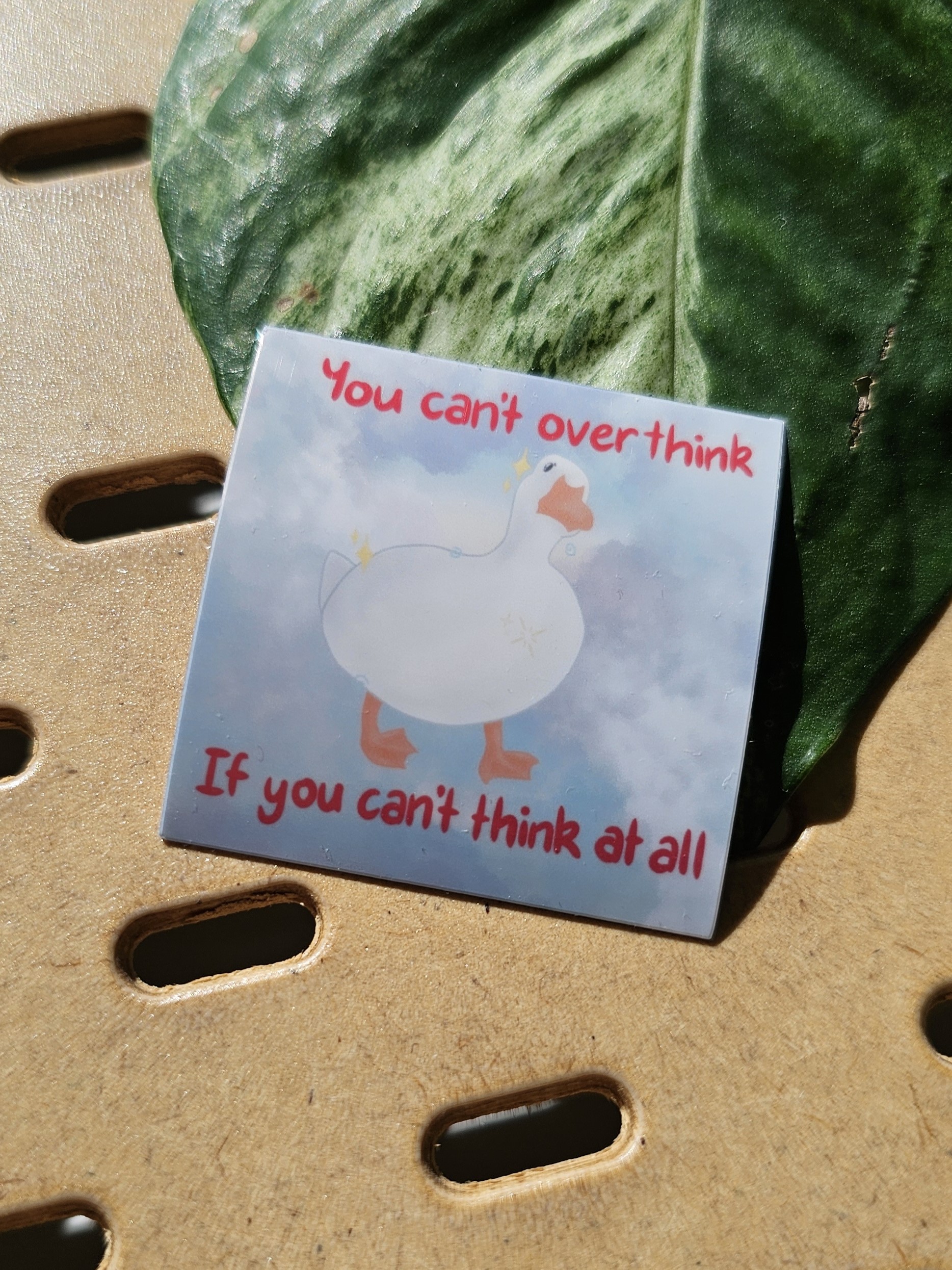 Can't overthink duck waterproof sticker by GeeZeePeasy Can't overthink duck waterproof sticker by GeeZeePeasy