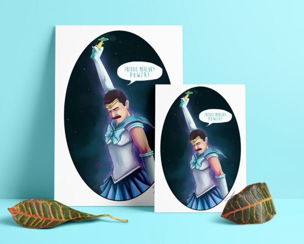 Sailor Freddie Mercury A5 Fine Art Print by Enixy