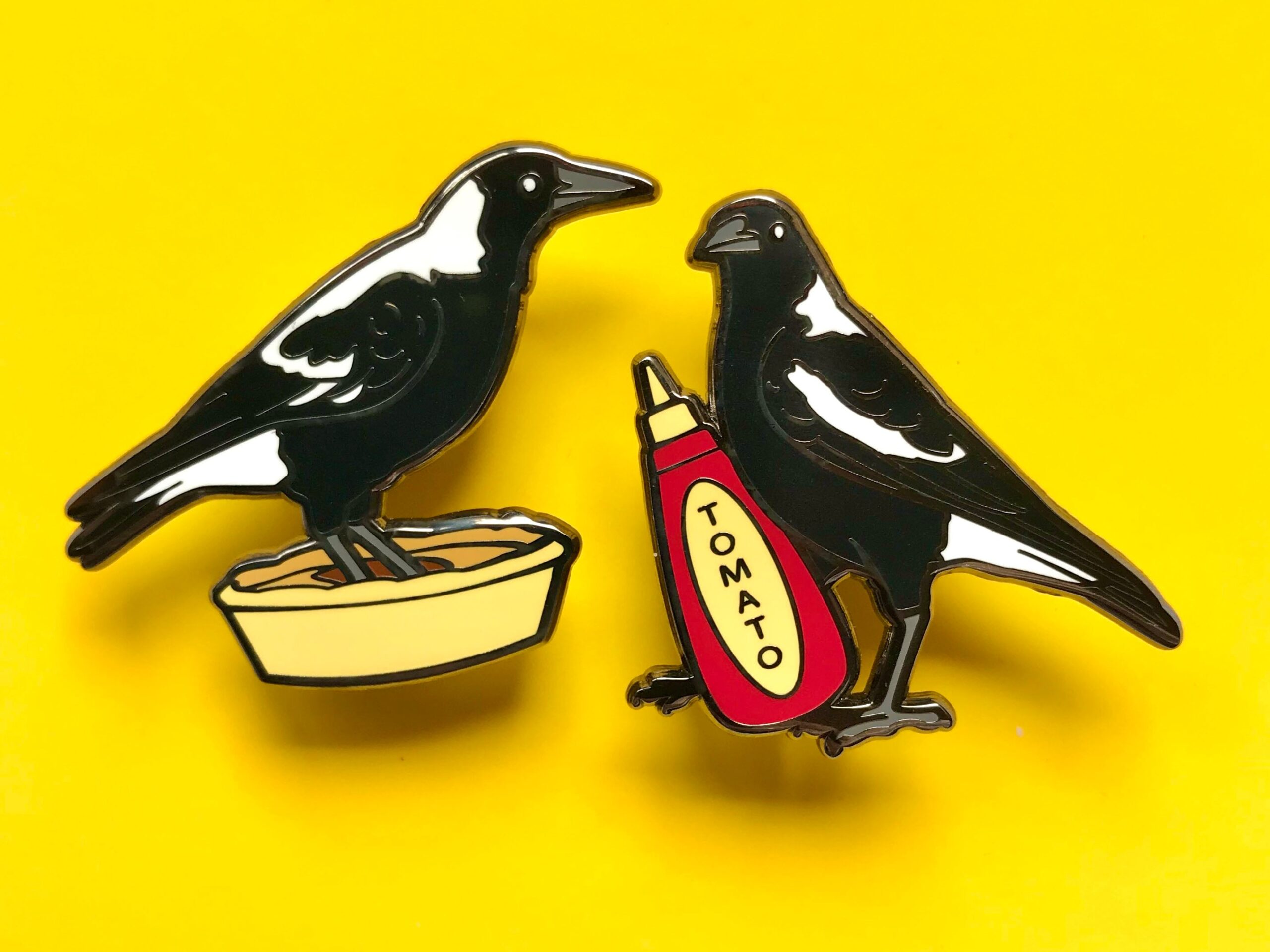 Magpie Pie Time Enamel Pin Set - By Hyper Finch Magpie Pie Time Enamel Pin Set - By Hyper Finch
