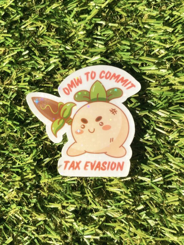 Turnip Boy holographic sticker by Skyrosarts