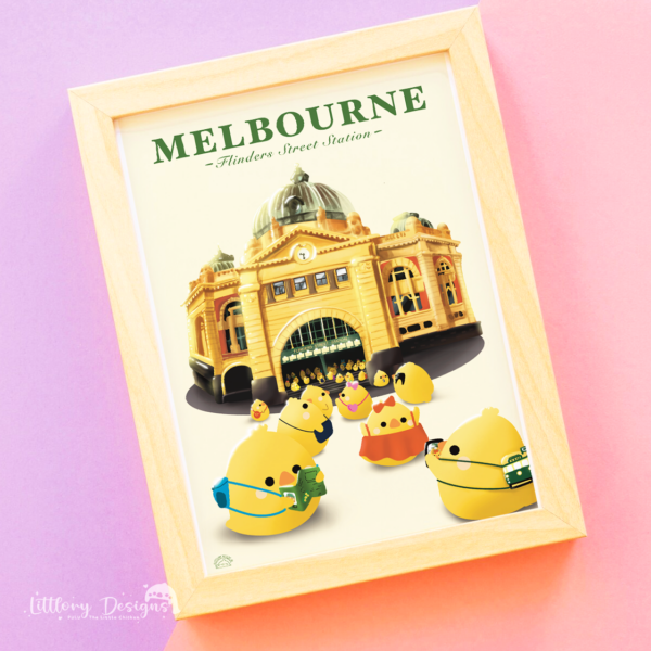 Flinders Street Station Art Print by Littlory Designs