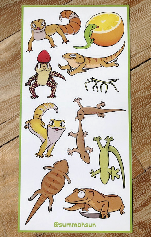Lizard Sticker Sheet - By SummahSun Lizard Sticker Sheet - By SummahSun