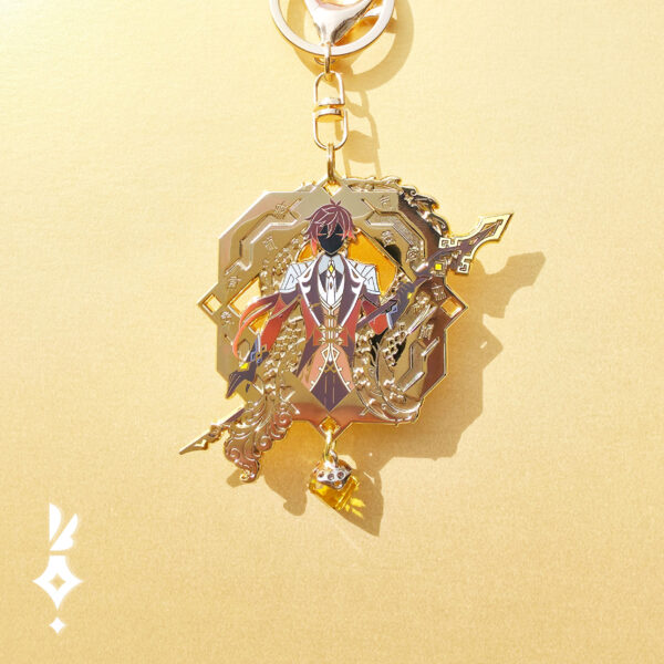 Zhongli Pin Keychain ~ Genshin by Vin Crows