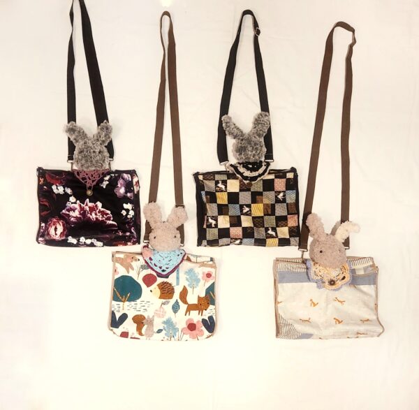 Bunny Head Cross Body Bag by redbean_kumara