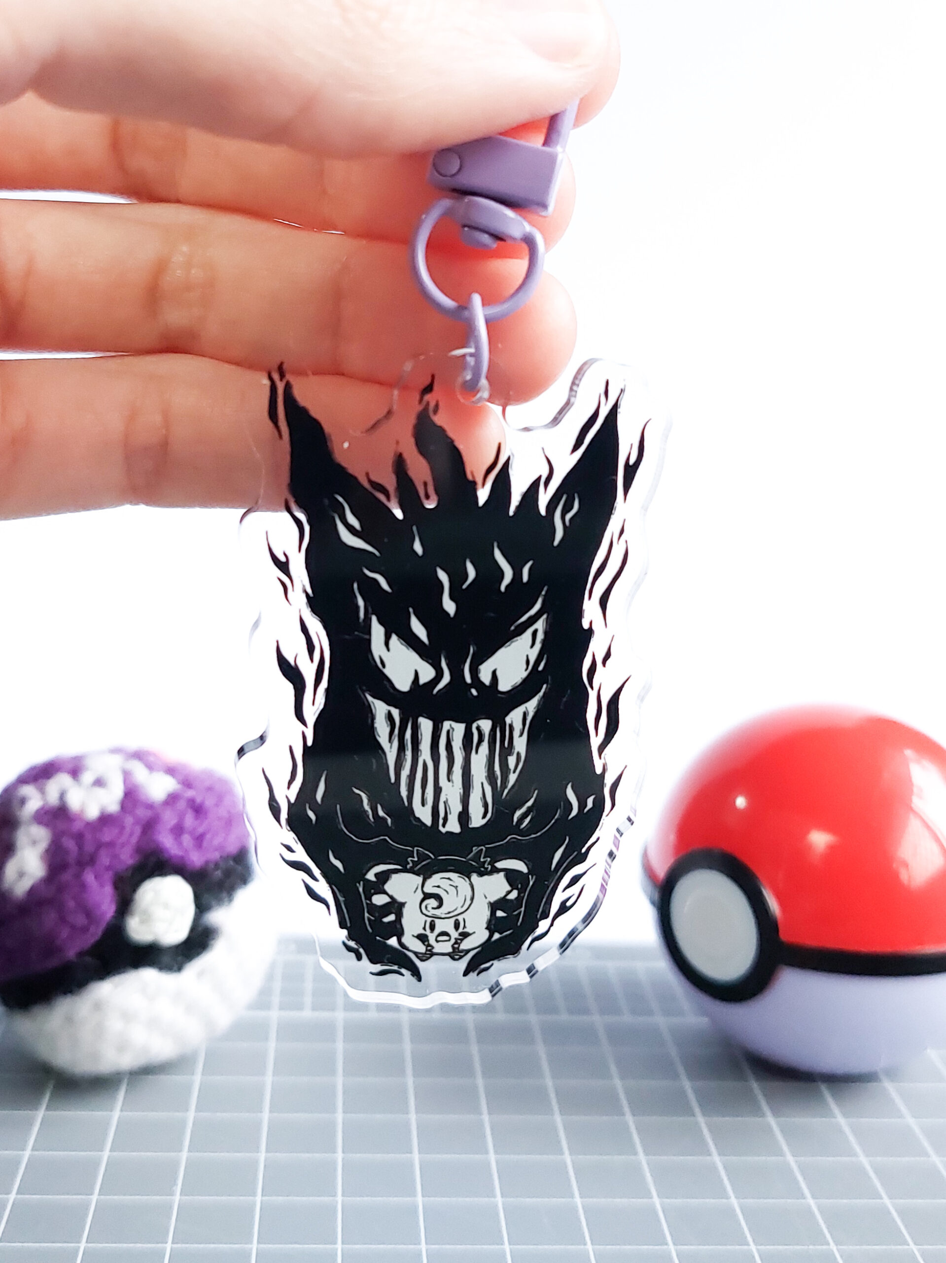 Gengar and Clefairy Acrylic Charm Pokemon Keychain by MechanicalPen Gengar and Clefairy Acrylic Charm Pokemon Keychain by MechanicalPen