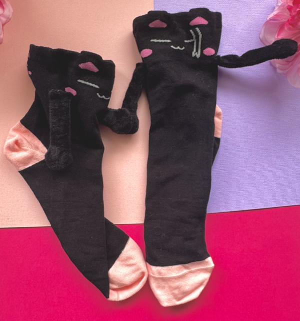 Geto Black Kitty Magnet Socks - By ArtOfAliss