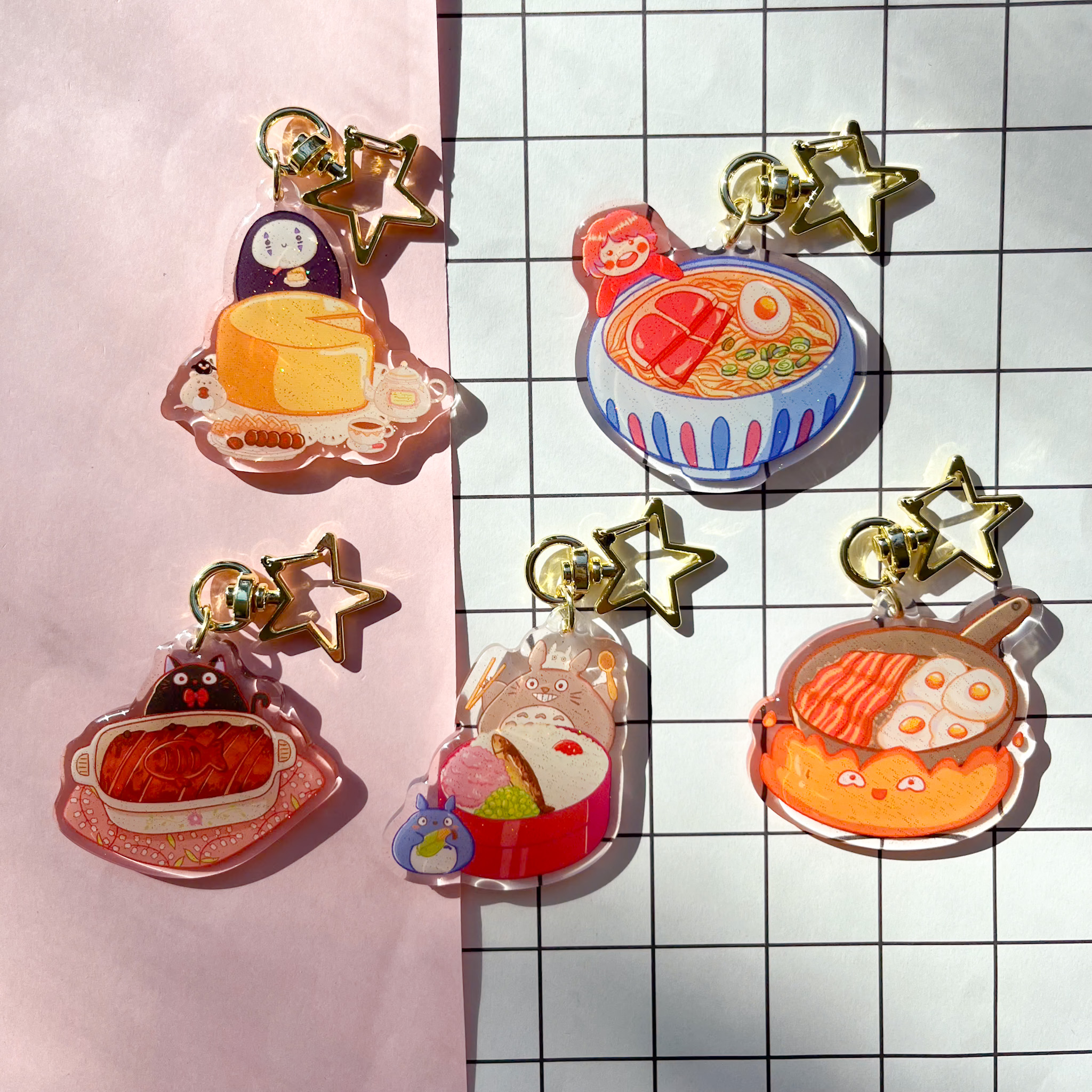Ghibli Food Keychains by nanatopia Ghibli Food Keychain