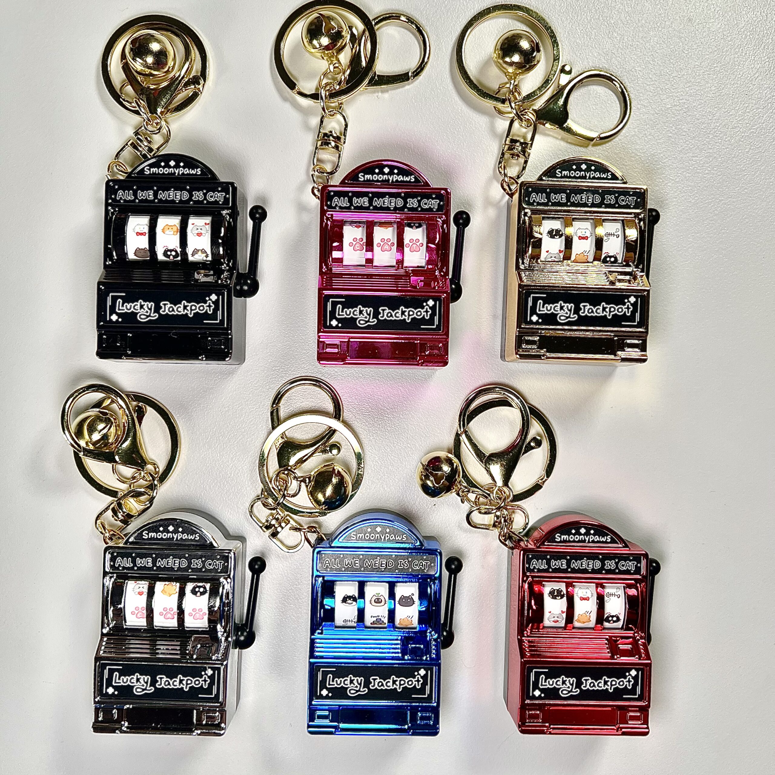 Pawsome Spin Keychain - Mini Cat Slot Machine Charms - By Smoonypaws ...