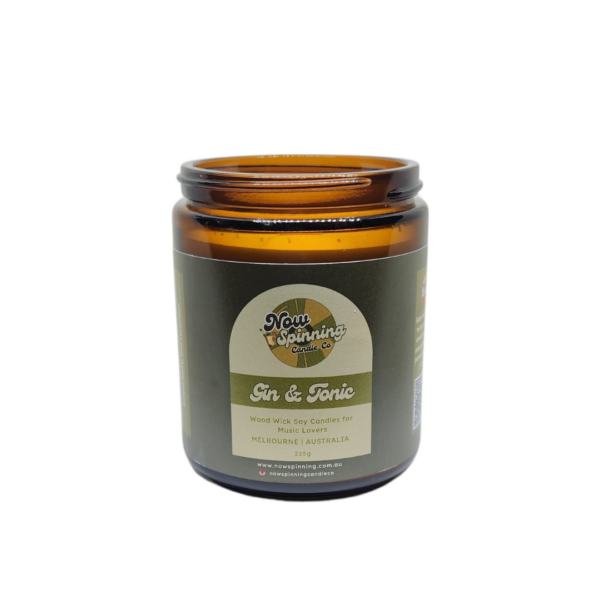 Gin & Tonic Wood Wick Candle by Now Spinning Candle Company