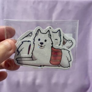 4pc holographic sushi dog sticker set