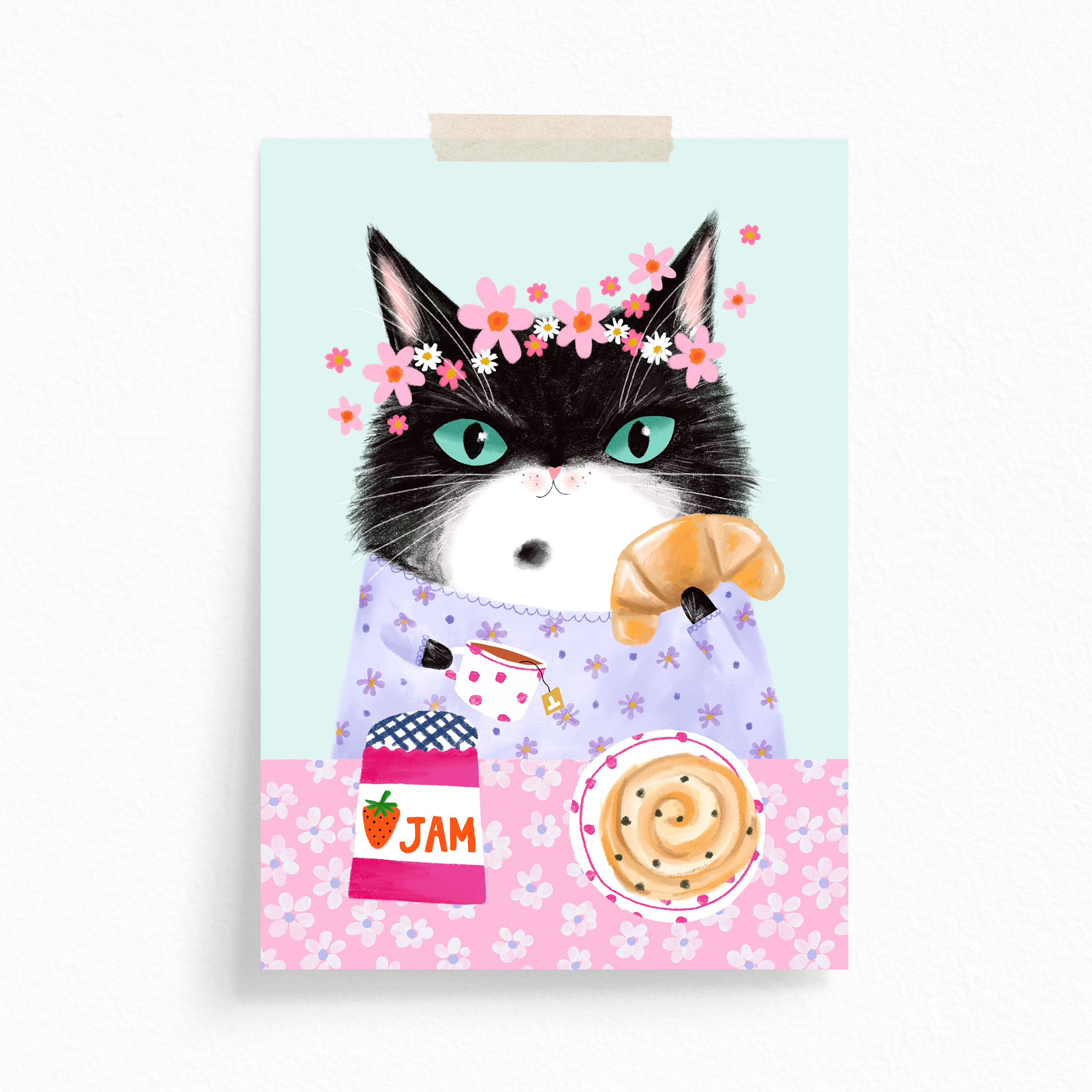 Postcard Pack, Hungry Cats, by Blossom and Cat Postcard Pack, Hungry Cats, by Blossom and Cat - Image 2