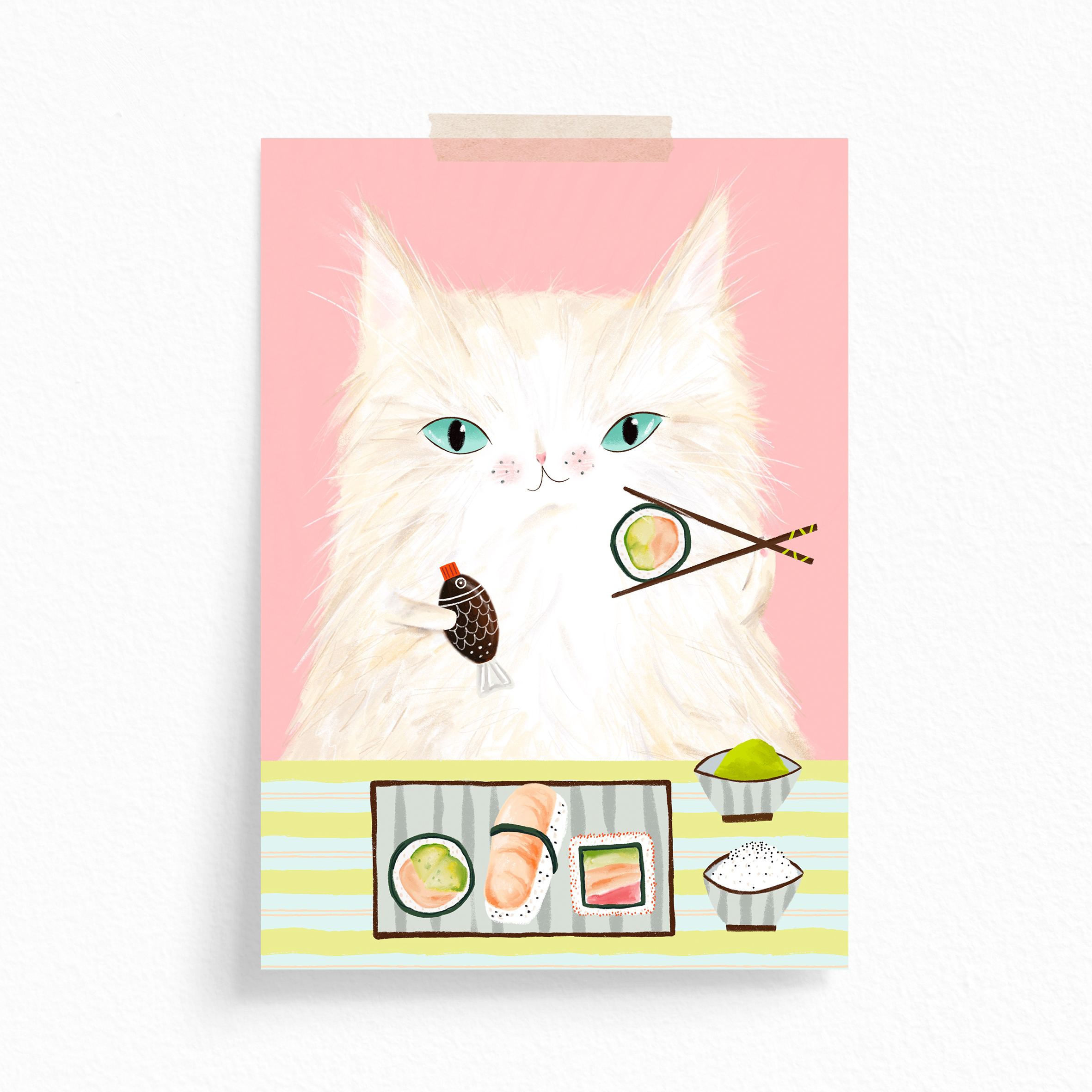 Postcard Pack, Hungry Cats, by Blossom and Cat Postcard Pack, Hungry Cats, by Blossom and Cat - Image 3