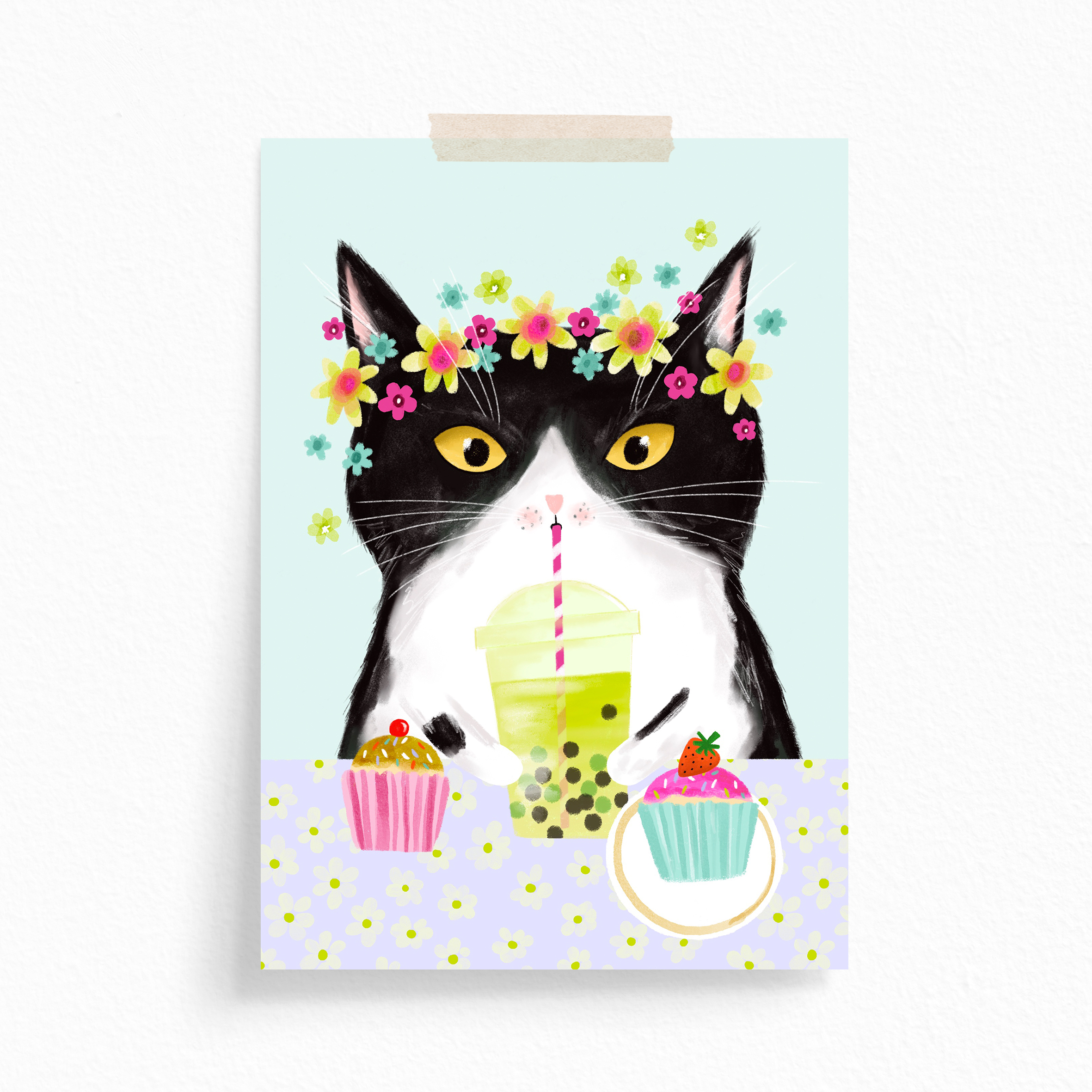 Postcard Pack, Hungry Cats, by Blossom and Cat Postcard Pack, Hungry Cats, by Blossom and Cat - Image 5