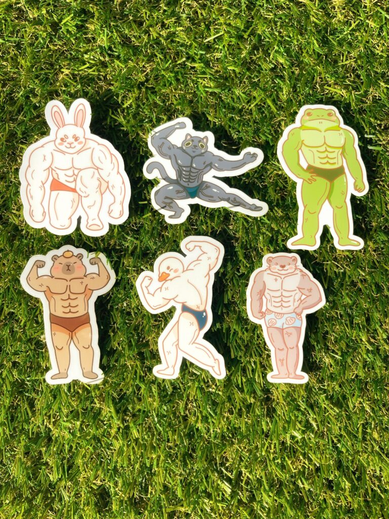 Buff animal sticker set by SkyrosArts | in.cube8r