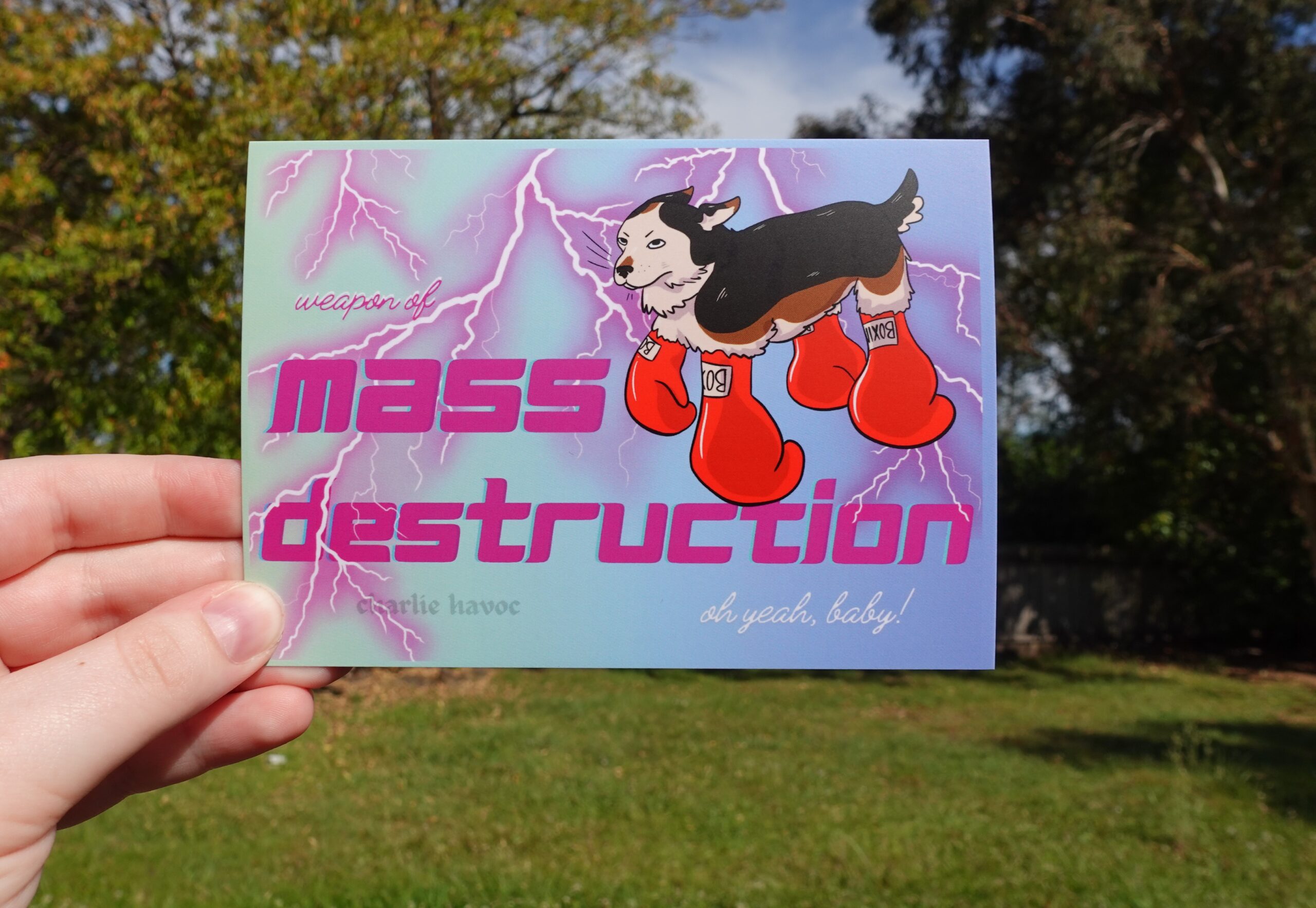 Weapon! postcard print by Charlie Havoc Weapon! postcard print by Charlie Havoc - Image 3