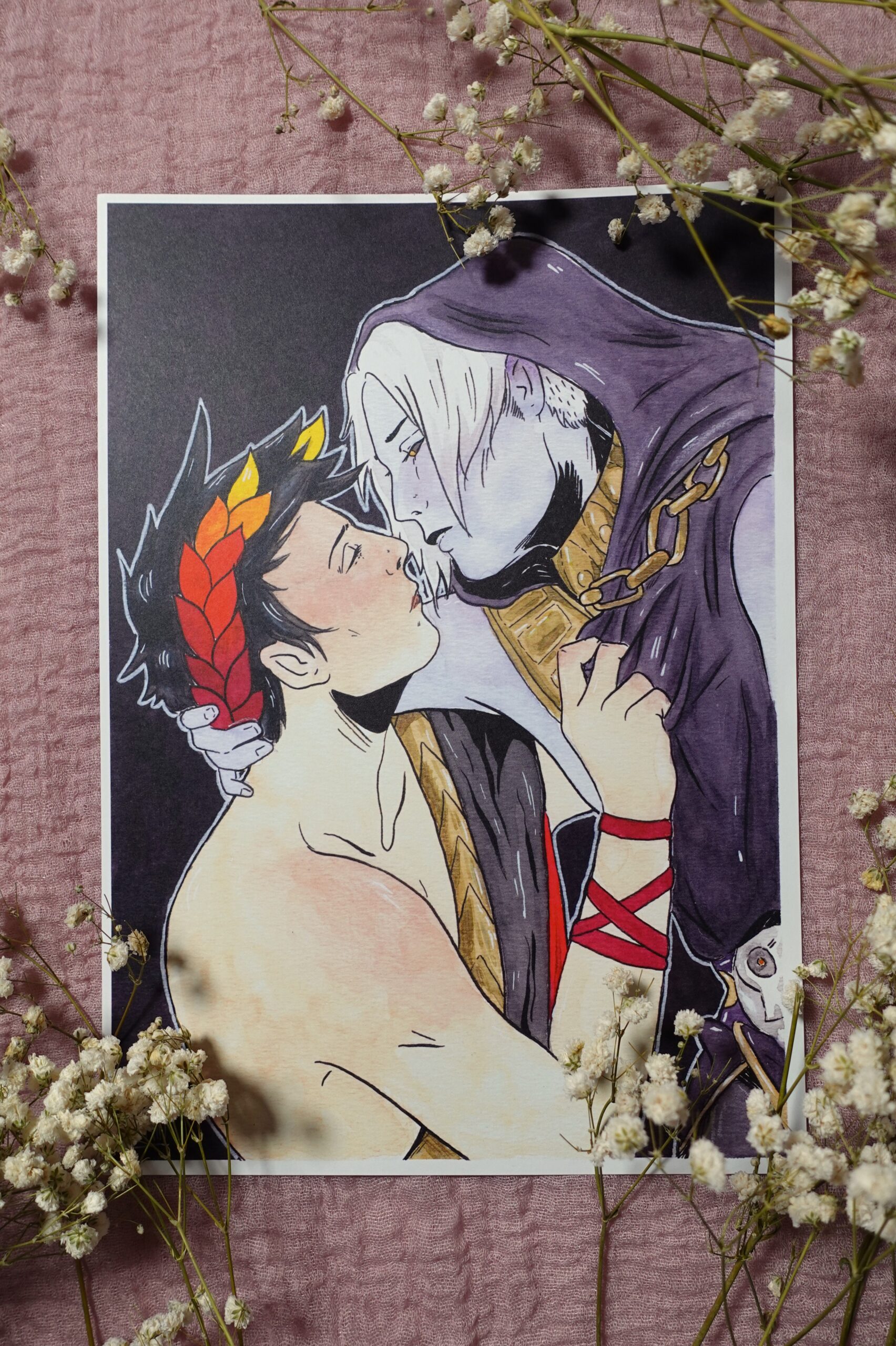 Thanatos and Zagreus postcard print by Charlie Havoc Thanatos and Zagreus postcard print by Charlie Havoc - Image 2