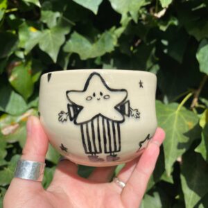 Ceramic star guy dimple cup