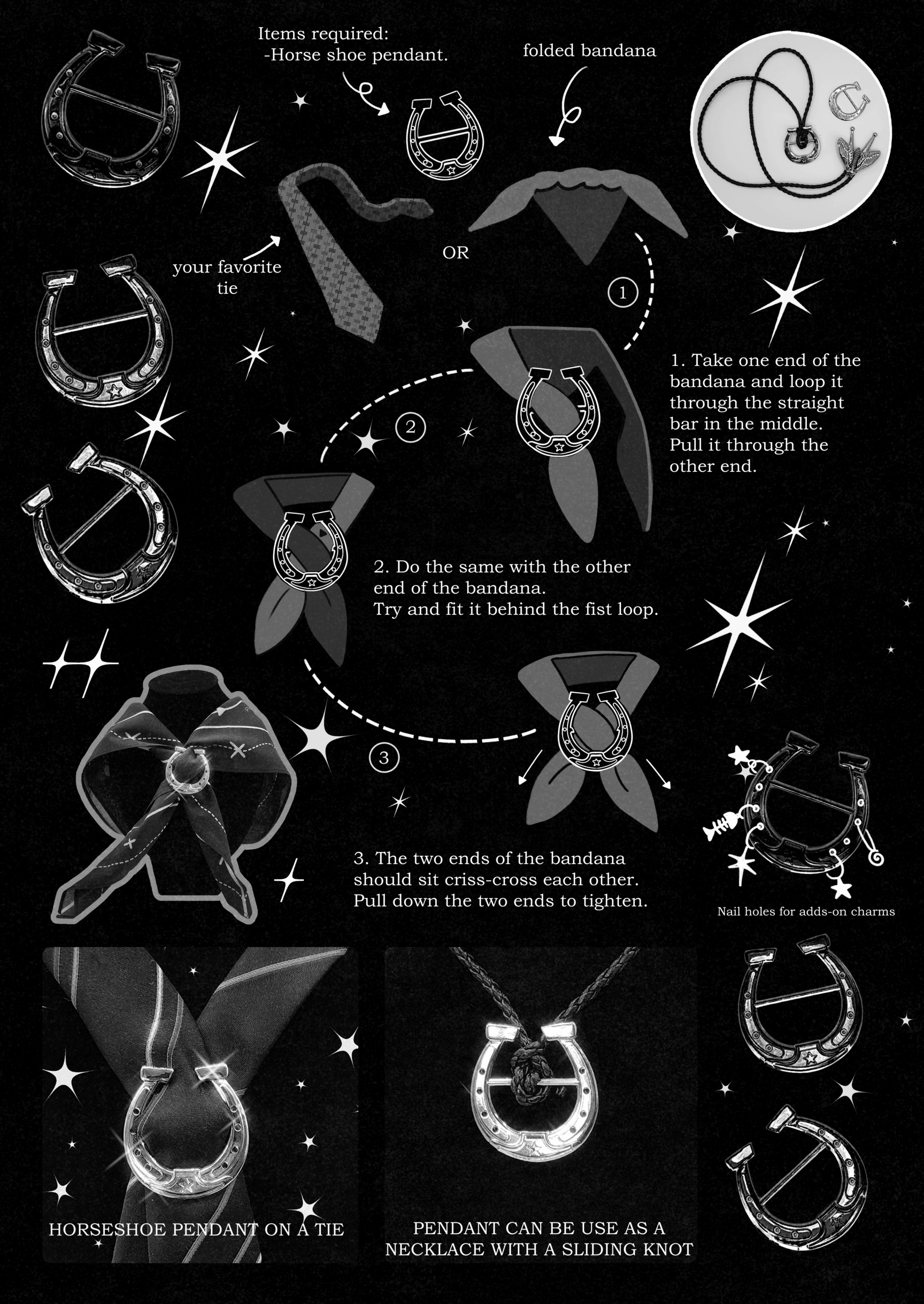 Metal Horseshoe Tie Charm by Noahdea.art Metal Horseshoe Tie Charm by Noahdea.art - Image 2