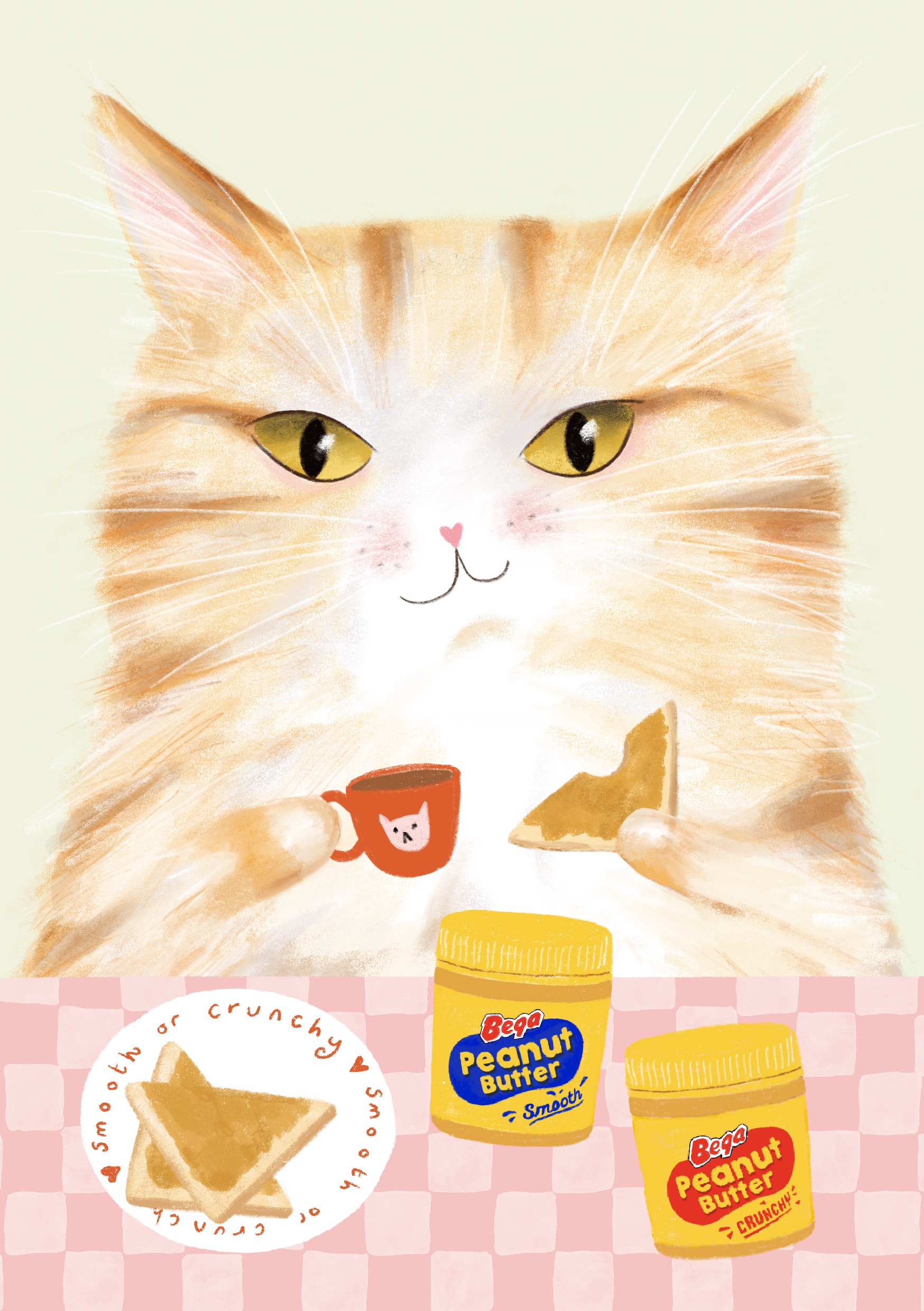 Greeting Card, Peanut Butter Cat, Blossom and Cat Greeting Card, Peanut Butter Cat, Blossom and Cat - Image 2