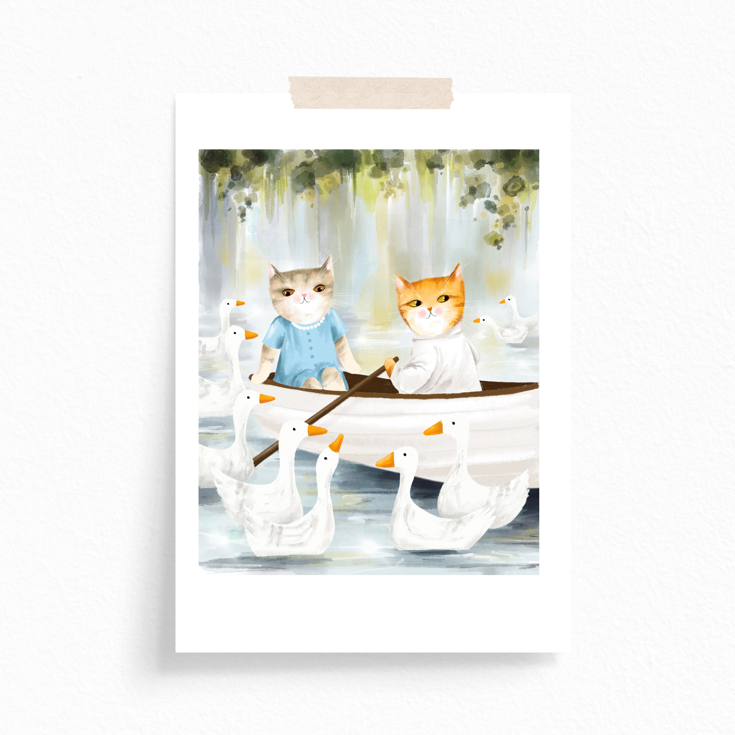 Greeting Card, The Notebook, Blossom and Cat Greeting Card, The Notebook, Blossom and Cat