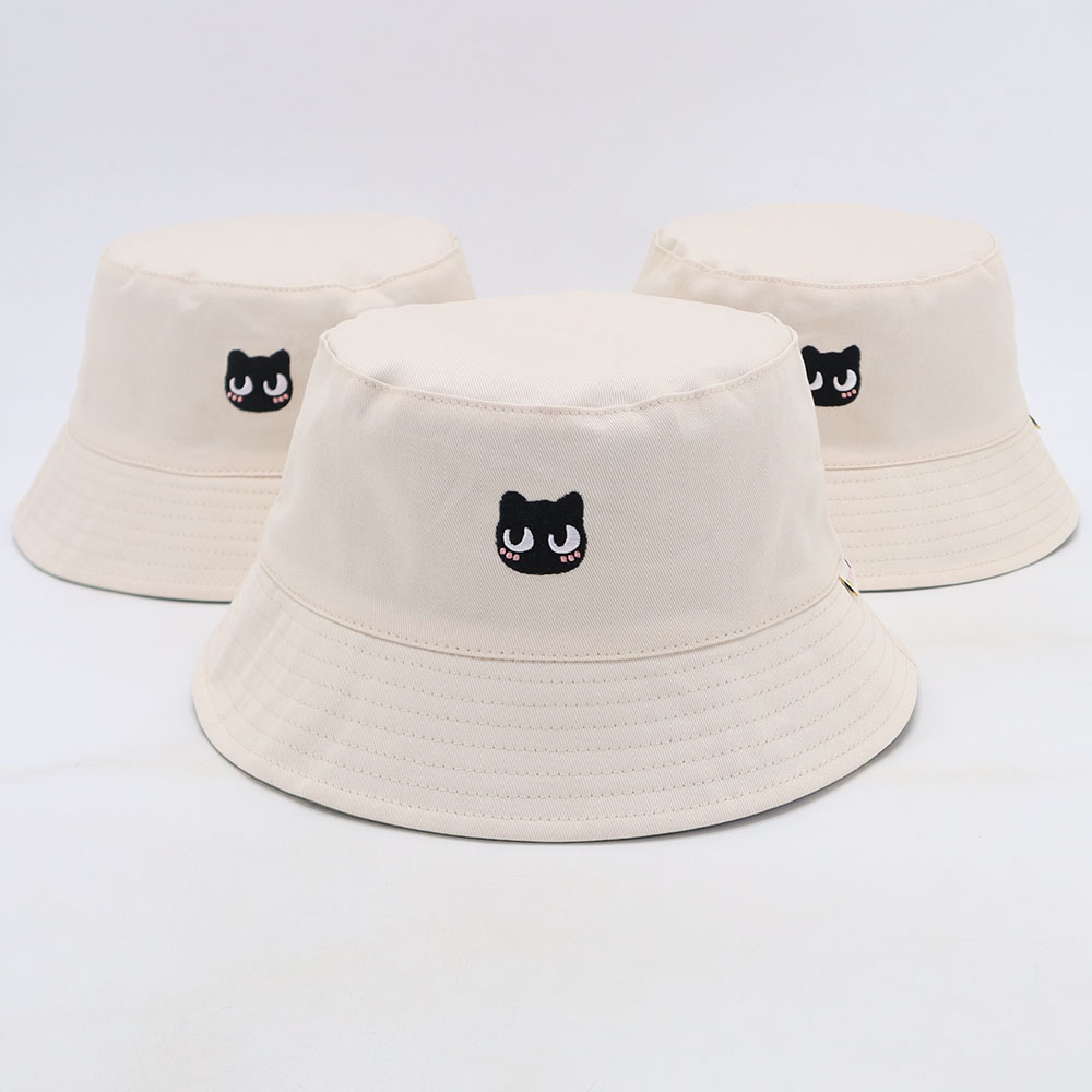 Reversible Bucket Hat, Cat and Mushroom by Jessthechen Reversible Bucket Hat, Cat and Mushroom by Jessthechen
