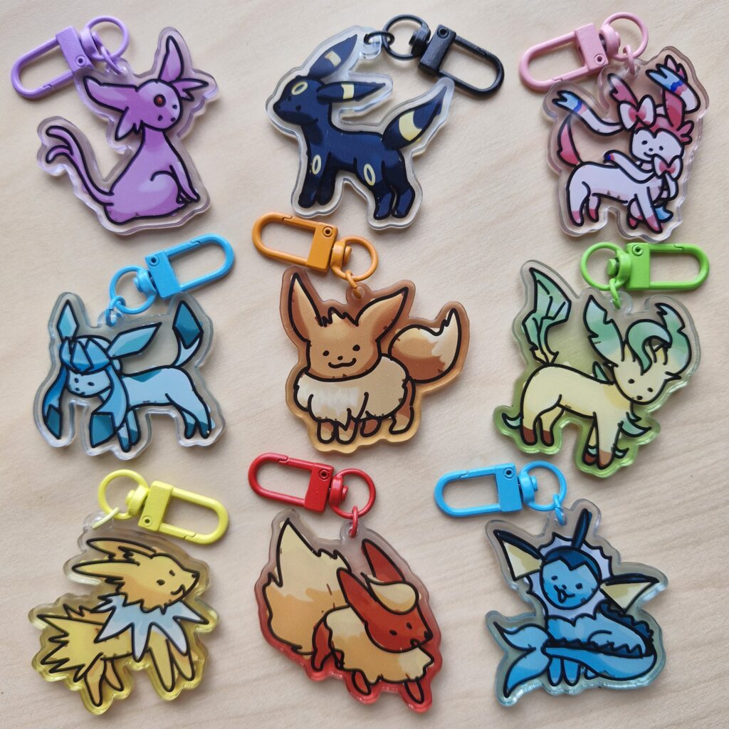 Goofy Eeveelution Keychains by Kermies Carnival | in.cube8r