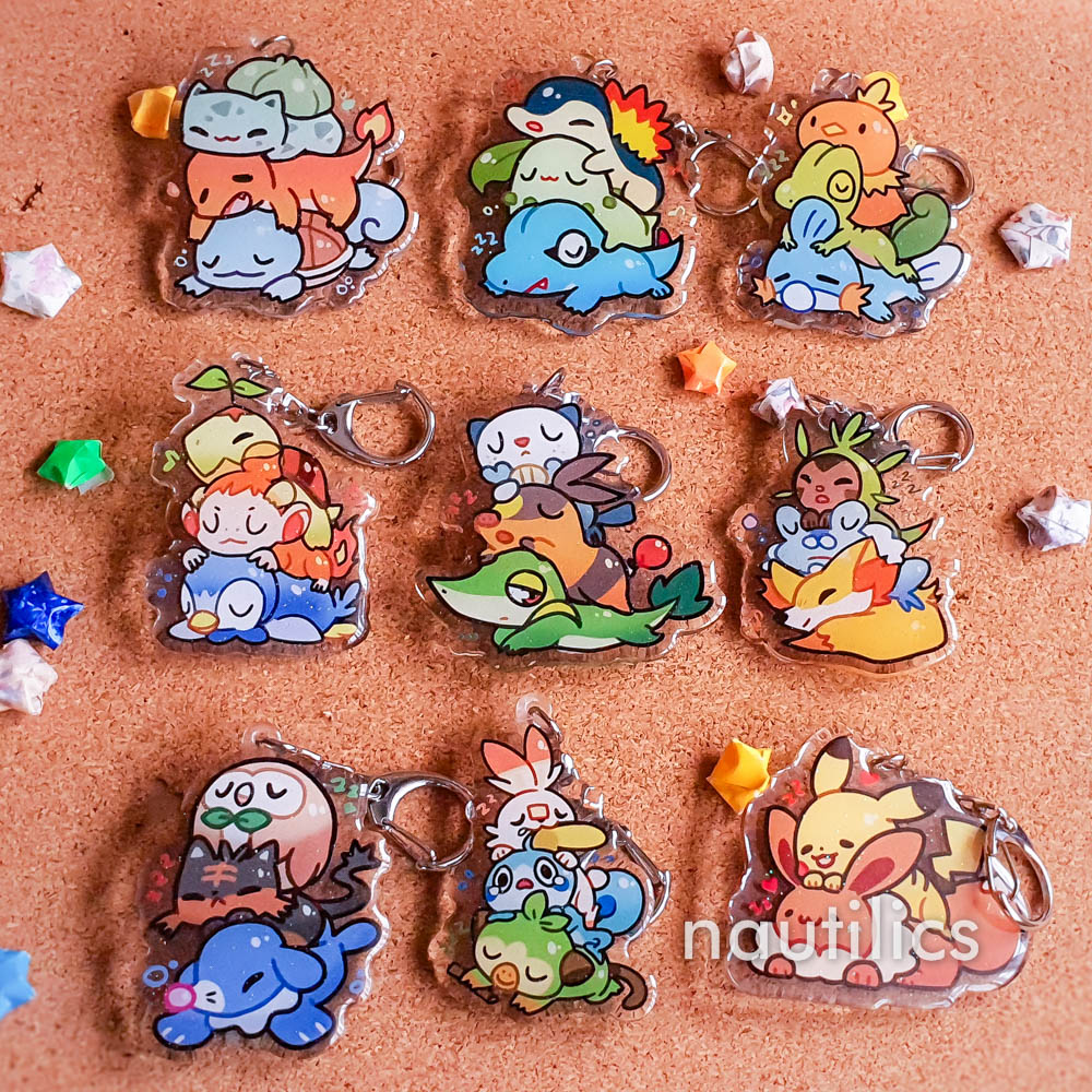 Pokemon Starters Acrylic Charms (B-Grade) by Nautilics Pokemon Starters Acrylic Charms (B-Grade) by Nautilics - Image 2