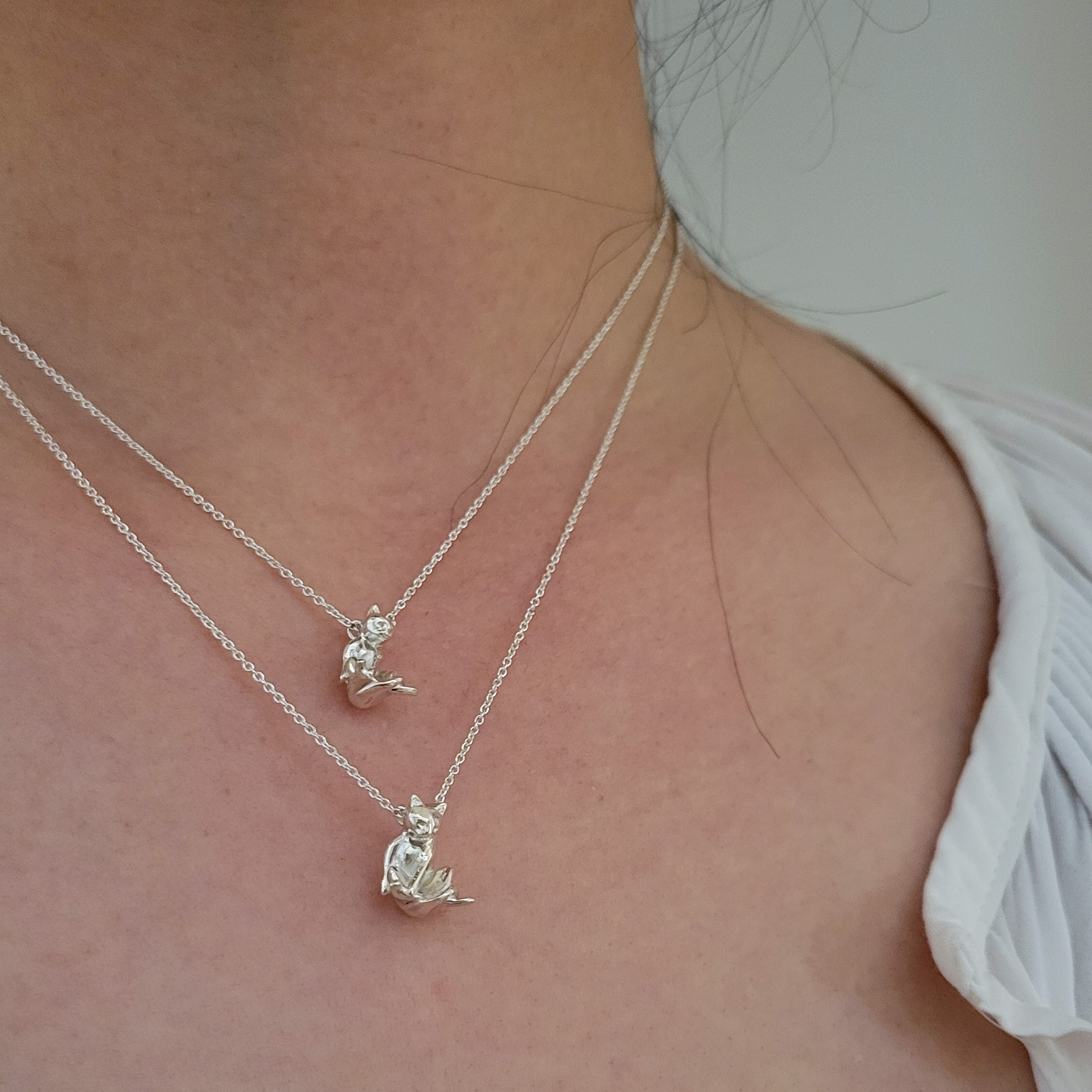 RECLINING CAT STERLING SILVER PENDANT by LarNau Treasures RECLINING CAT STERLING SILVER PENDANT by LarNau Treasures - Image 2