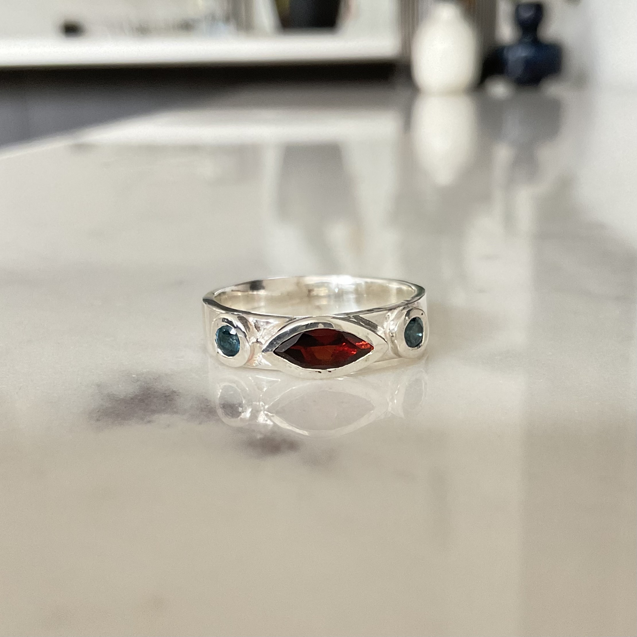 Adora ring | Marquise garnet Size Q by Artefact Fine Jewellery Adora ring | Marquise garnet Size Q by Artefact Fine Jewellery