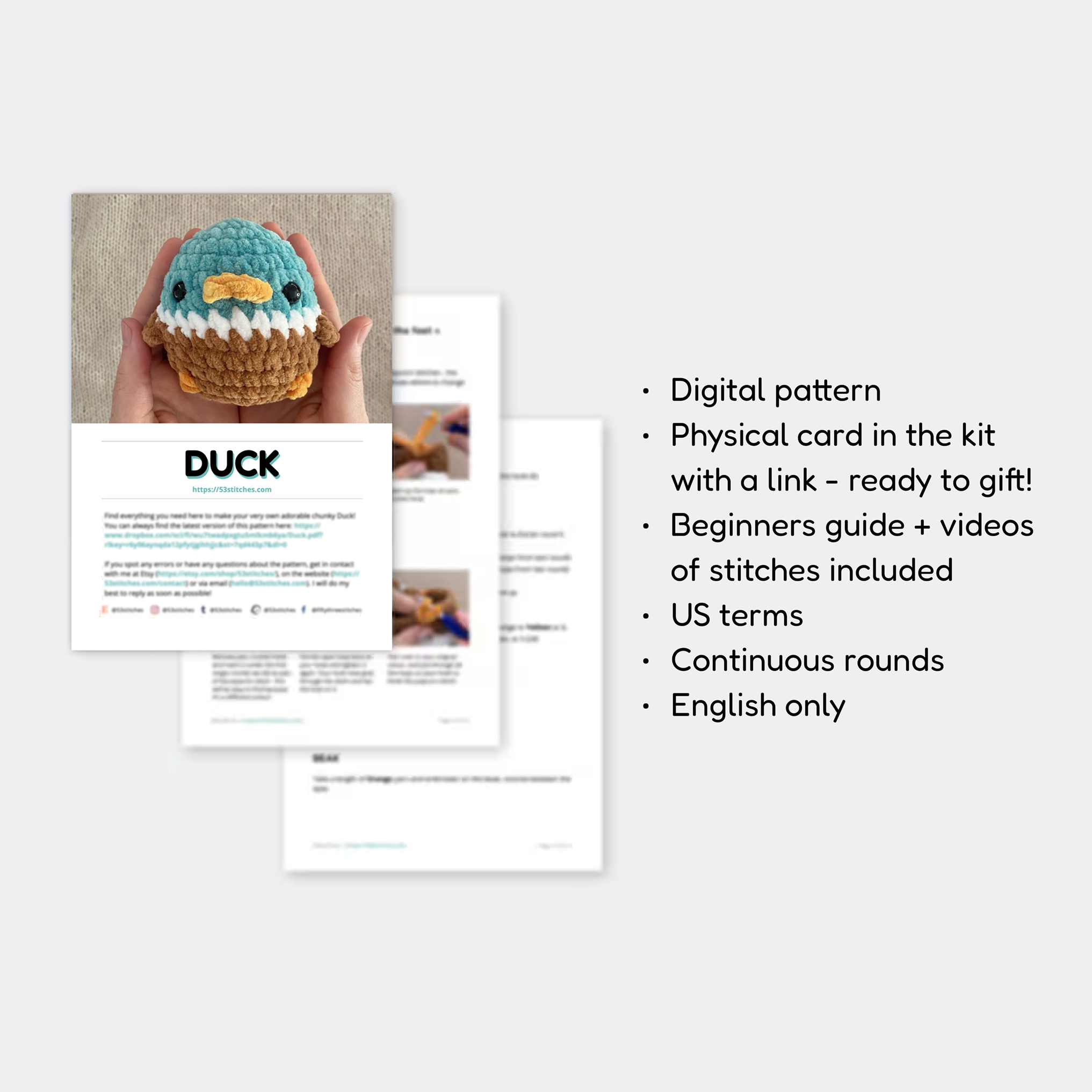 Learn to Crochet Duck Plushie Kit by 53stitches Learn to Crochet Duck Plushie Kit by 53stitches - Image 4