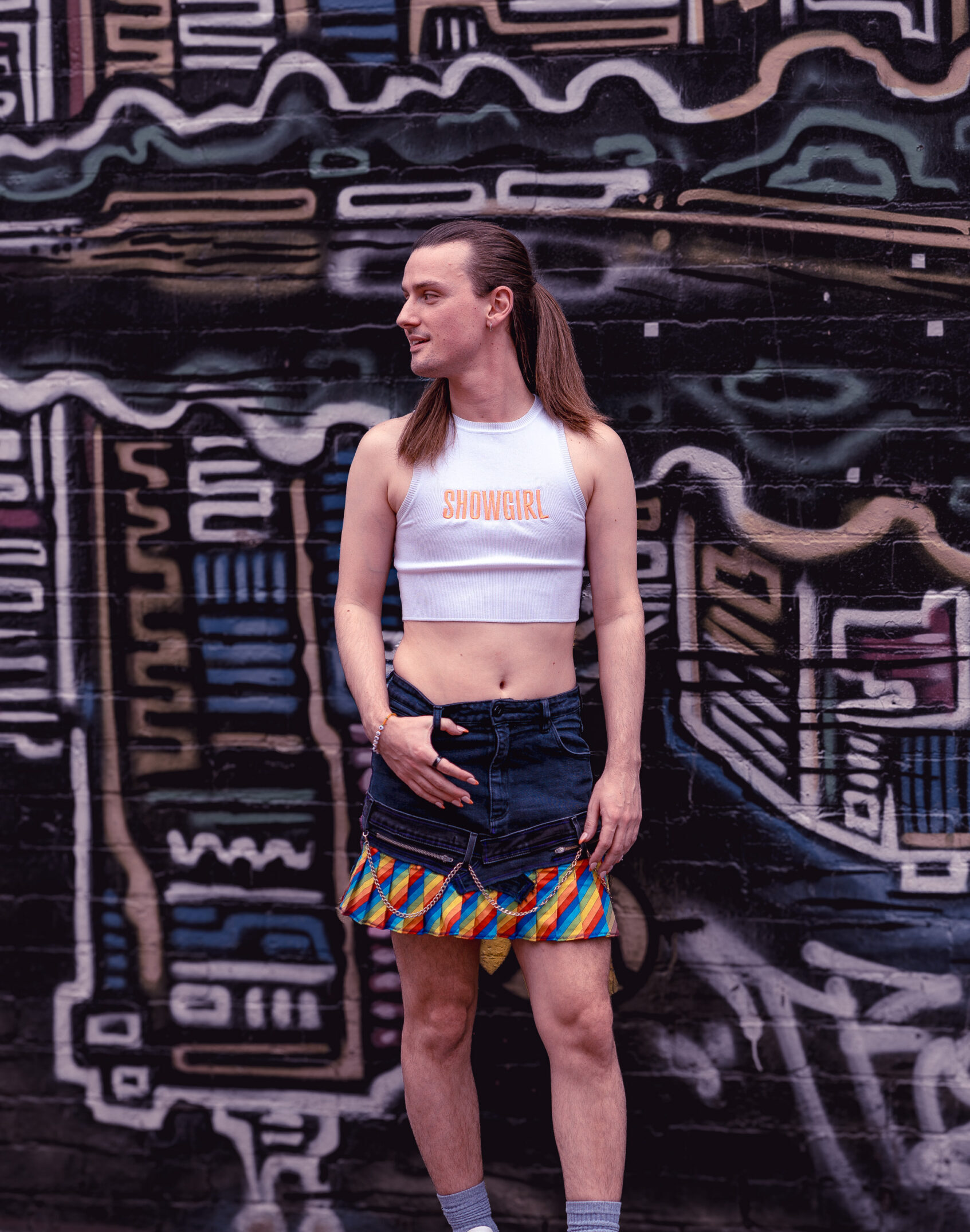 Rainbow Upcycled Skirt by FrankenStitch Rainbow Upcycled Skirt by FrankenStitch