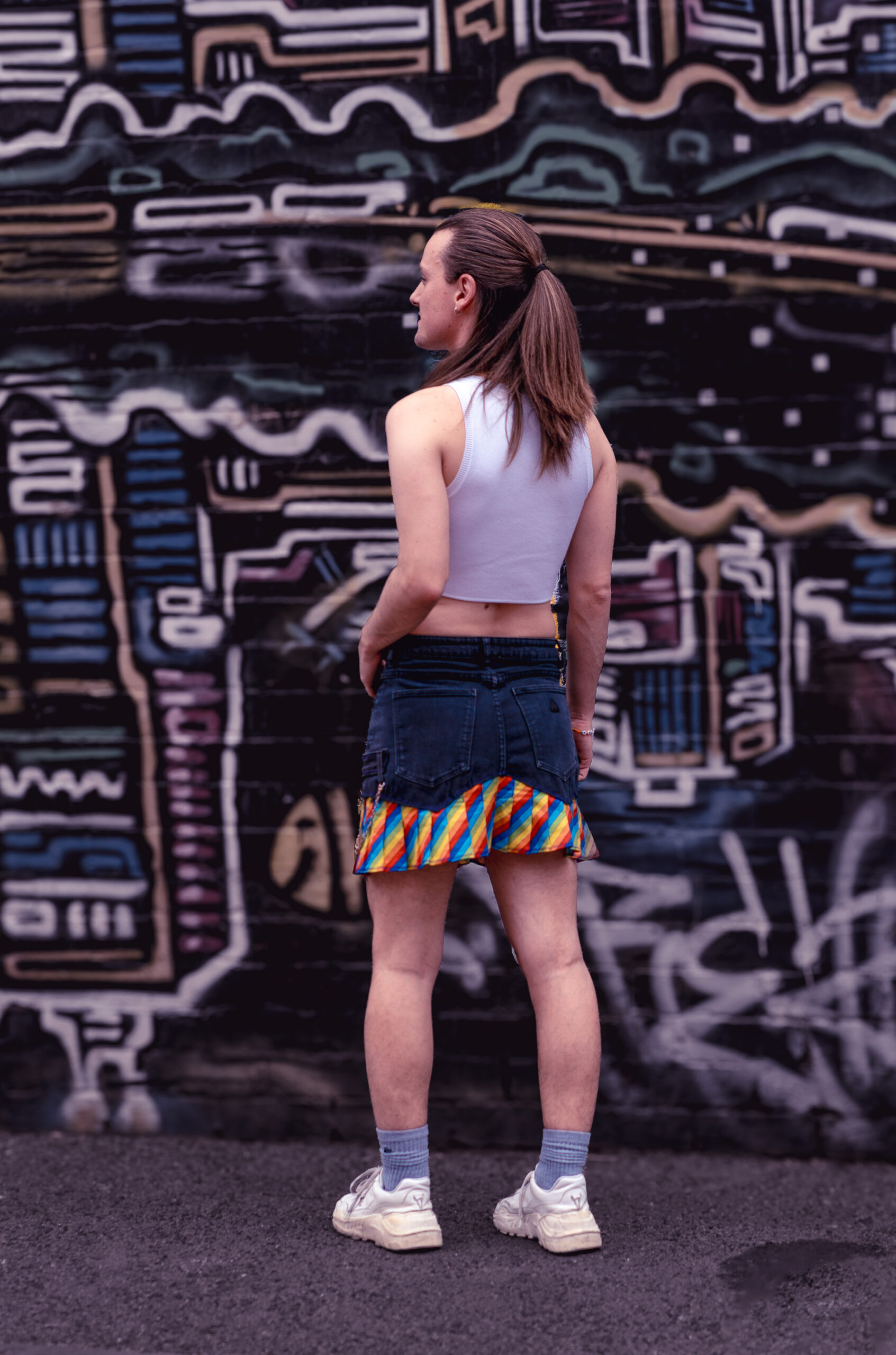 Rainbow Upcycled Skirt by FrankenStitch Rainbow Upcycled Skirt by FrankenStitch - Image 2