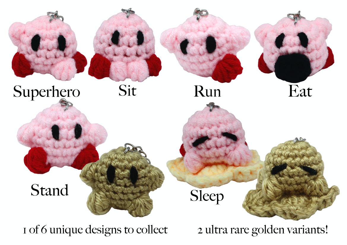 Crochet Kirby Keychain Blind Bag by Bree Halo's Art & Craft Crochet Kirby Keychain Blind Bag by Bree Halo's Art & Craft - Image 5