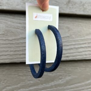 Midnight Blue Glitter Jumbo Circle Hoop earrings by alittlecoy