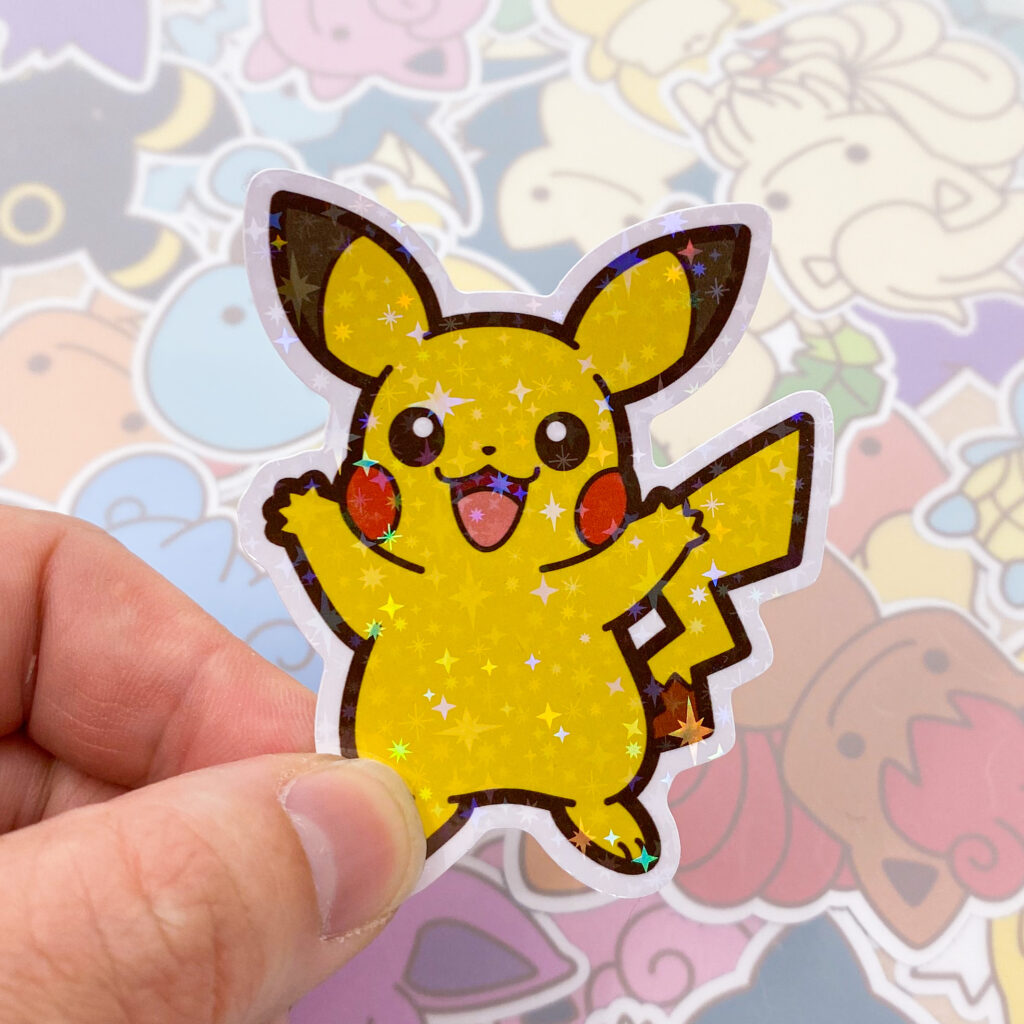 Pikachu Single Sticker by Jolli Creations - in.cube8r