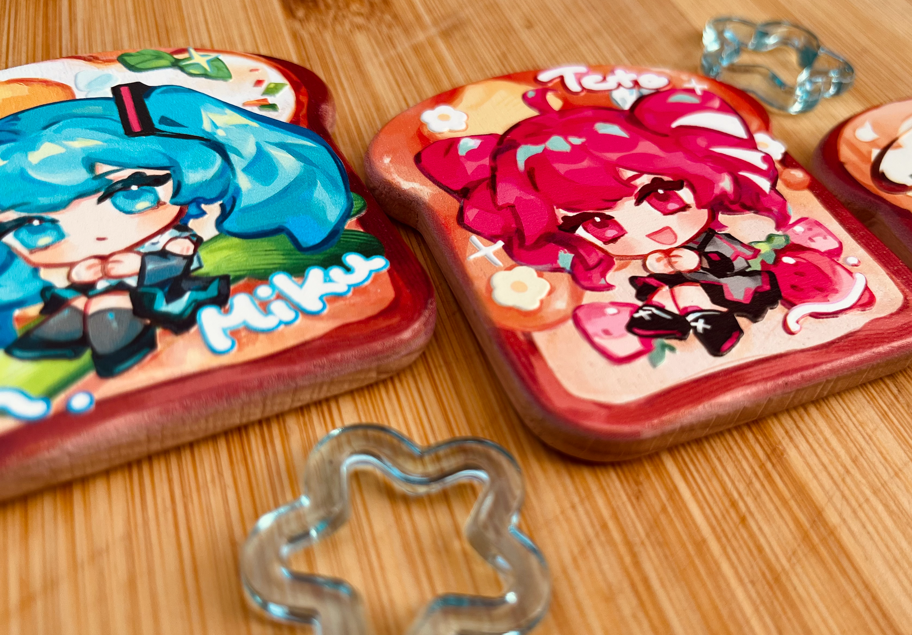 Miku, Teto and Gumi Embossed Wood Badges by Gallu_illust Miku, Teto and Gumi Embossed Wood Badges by Gallu_illust - Image 2