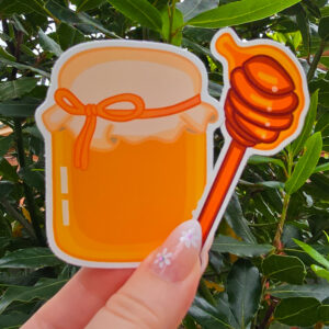 Add a touch of sweetness to your belongings with this Honey Pot and Dipper sticker pack! Featuring a honey pot and dipper sticker, these stickers are perfect for decorating notebooks, laptops, water bottles, planners, and more.