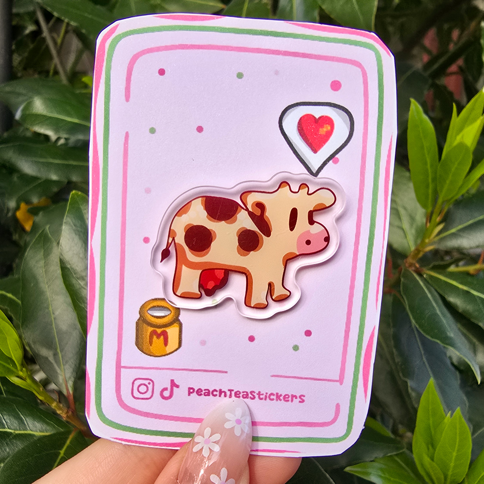 Stardew Valley Cow Pin by PeachTeaStickers Stardew Valley Cow Pin by PeachTeaStickers