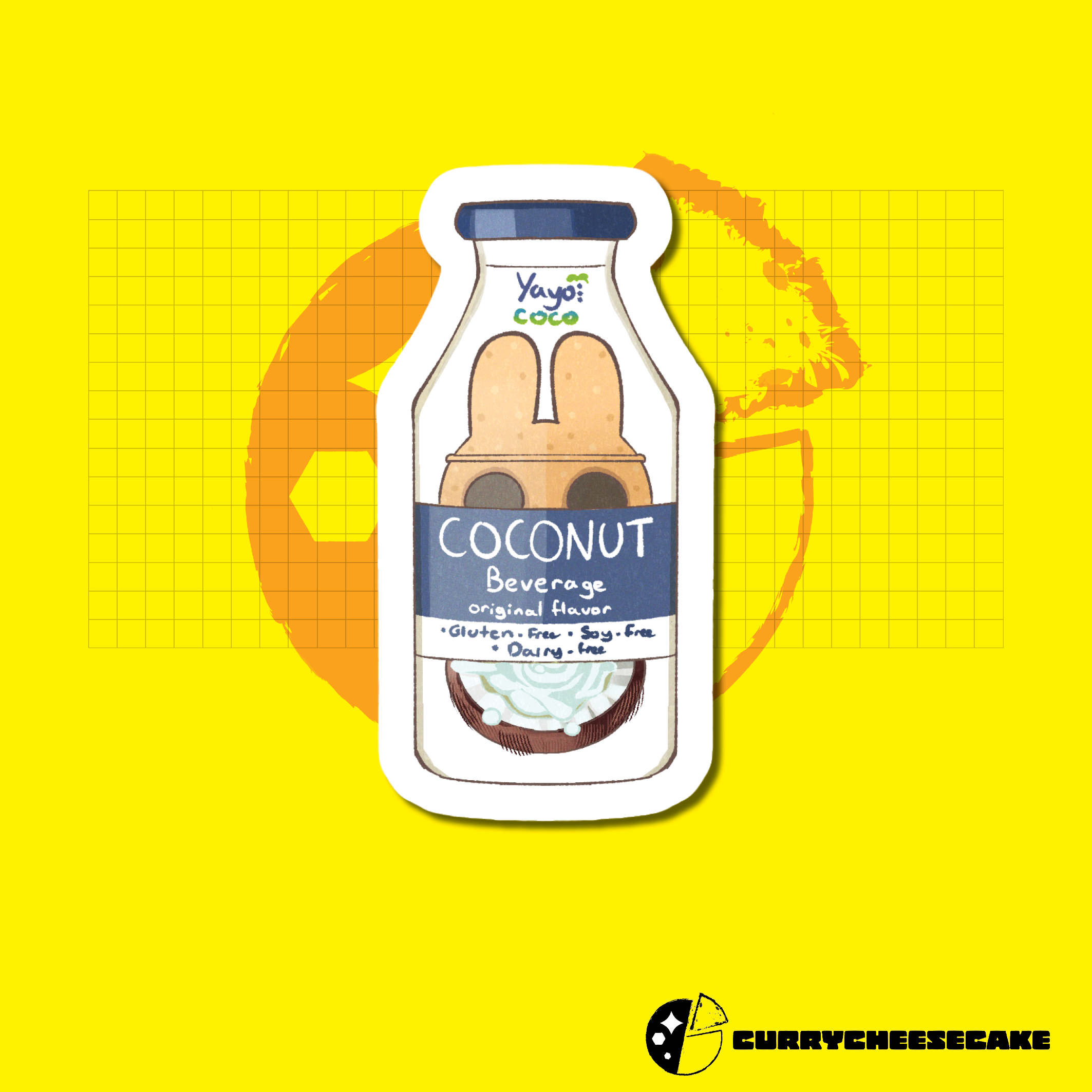 Coco Candy Sticker Design Coco's Coconut Beverage Sticker - By Currycheesecake | in.cube8r