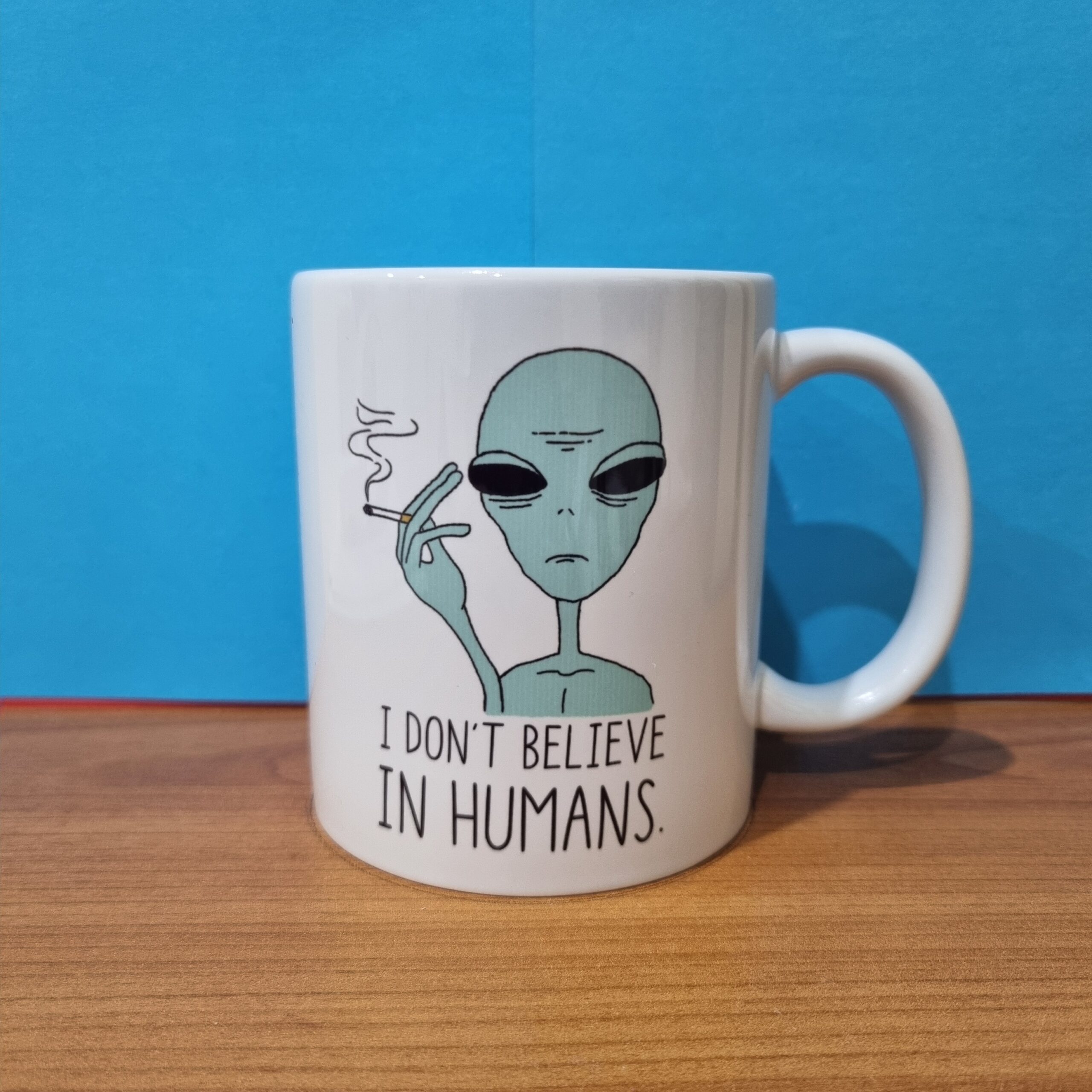 The 'Skeptical Martian' Smoking Alien Printed Mug by The Ugly Mug Co. The 'Skeptical Martian' Smoking Alien Printed Mug by The Ugly Mug Co.