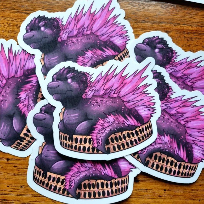 Godzilla Themed Vinyl Stickers by Strawborzoi - in.cube8r