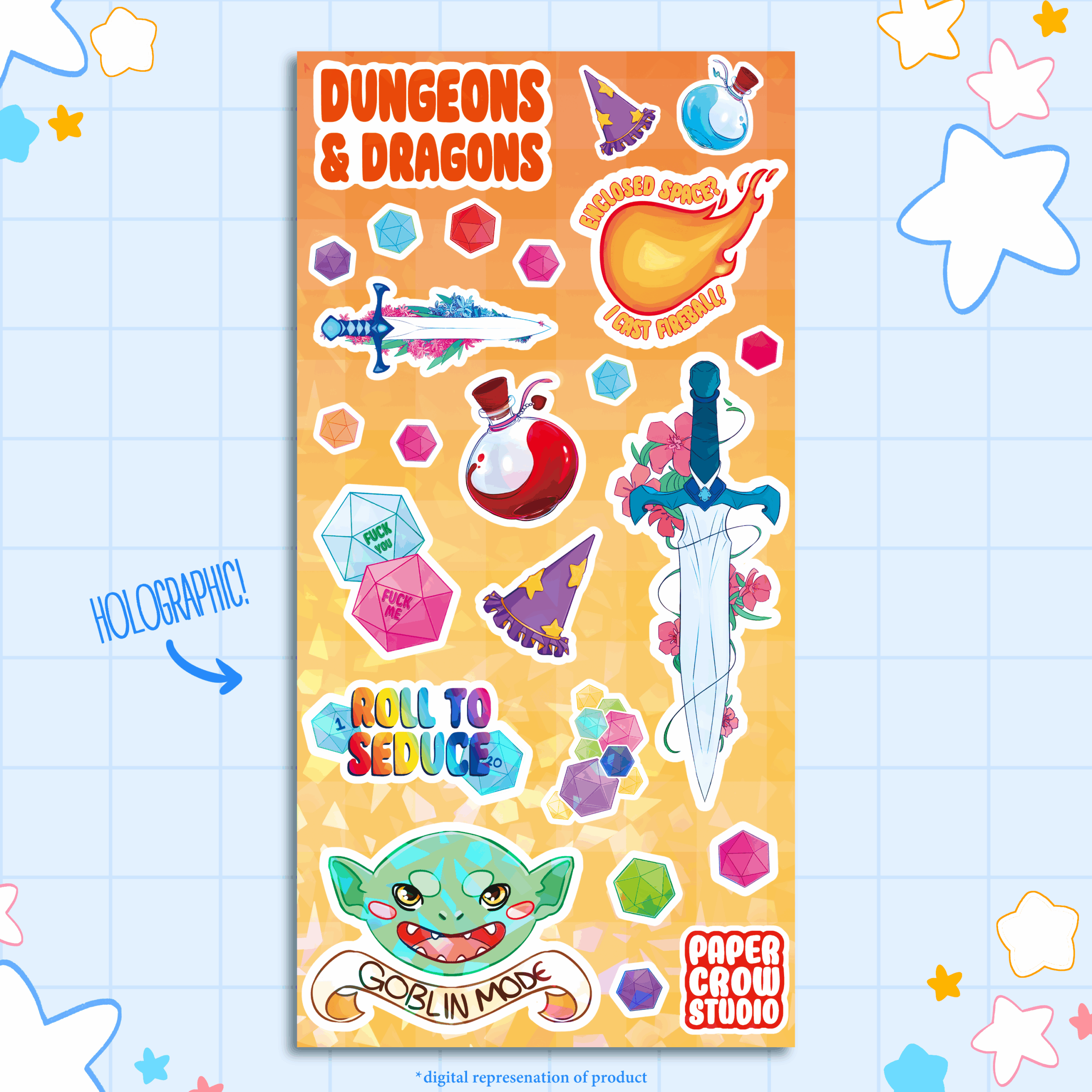 DND Sticker Sheet by Paper Crow Studio | in.cube8r