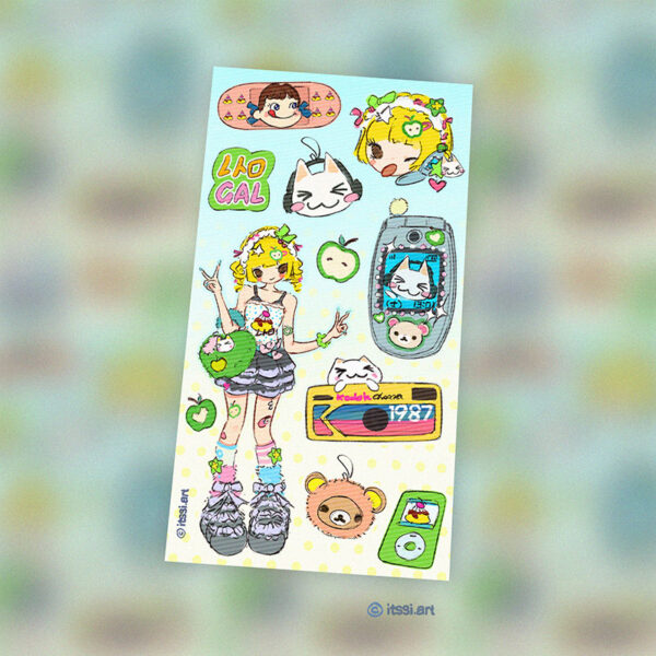 Retro Gal Sticker Sheet by itssi.art | in.cube8r