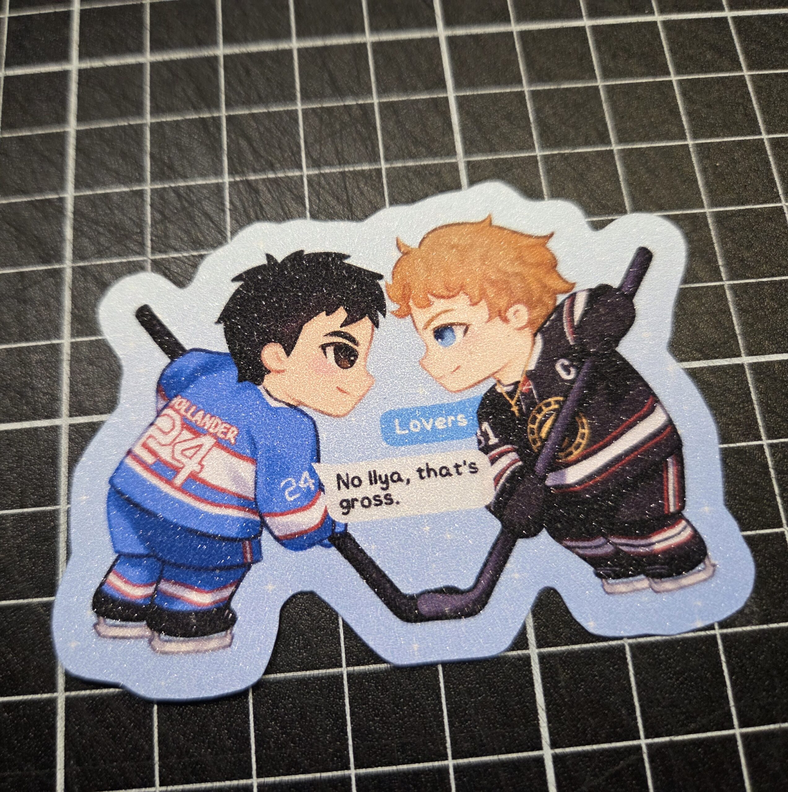 Heated Rivalry Glitter Sticker by Honeydew milkt | in.cube8r