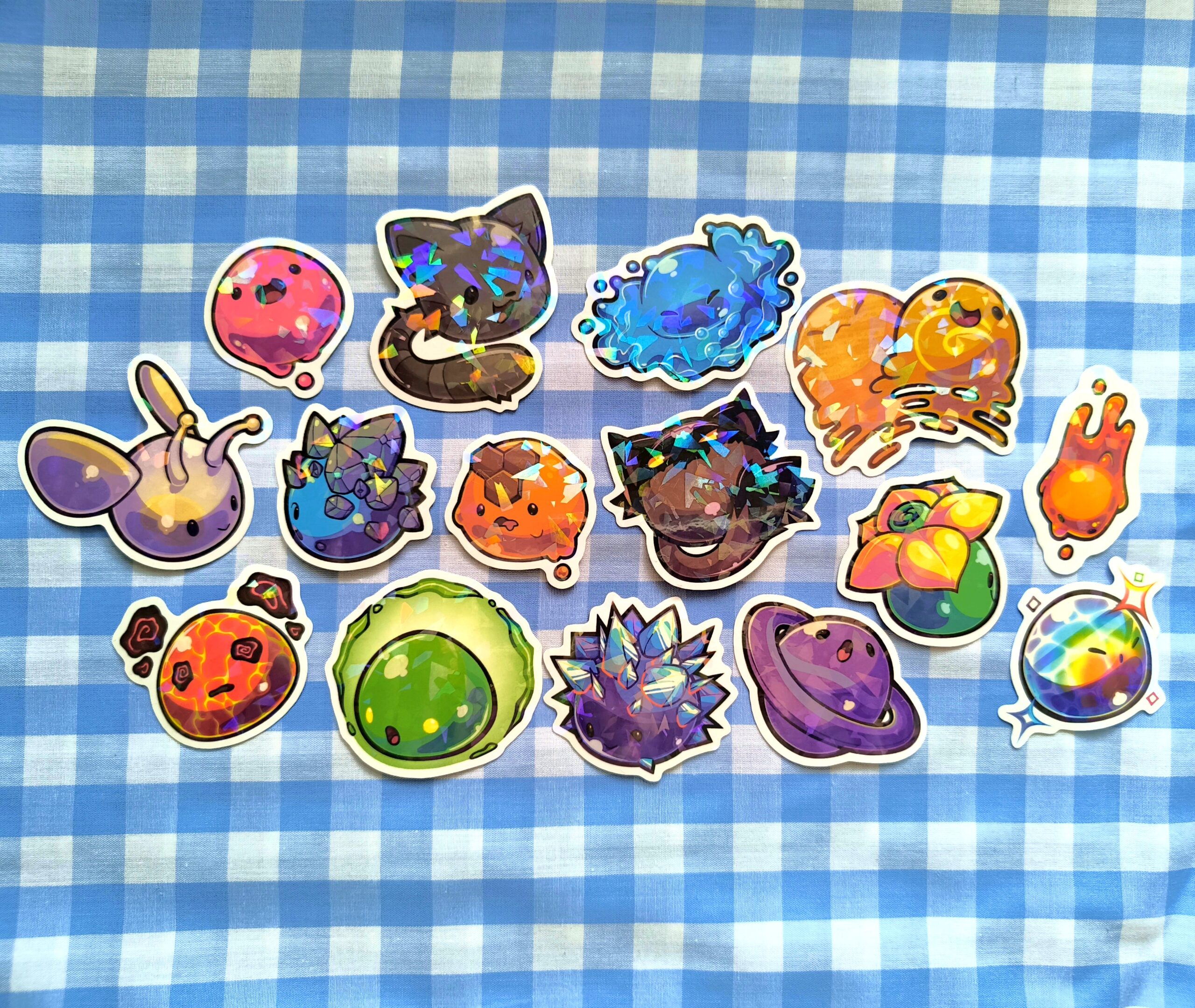 Tabby Slime Holographic Sticker by calicocookiecutter | in.cube8r