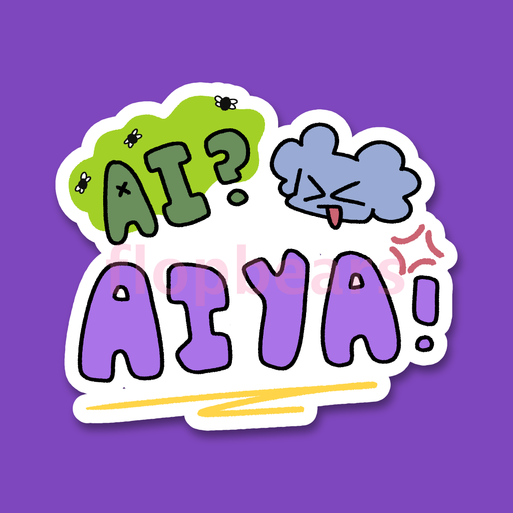 AI? AIYA! sticker by flopbears - in.cube8r