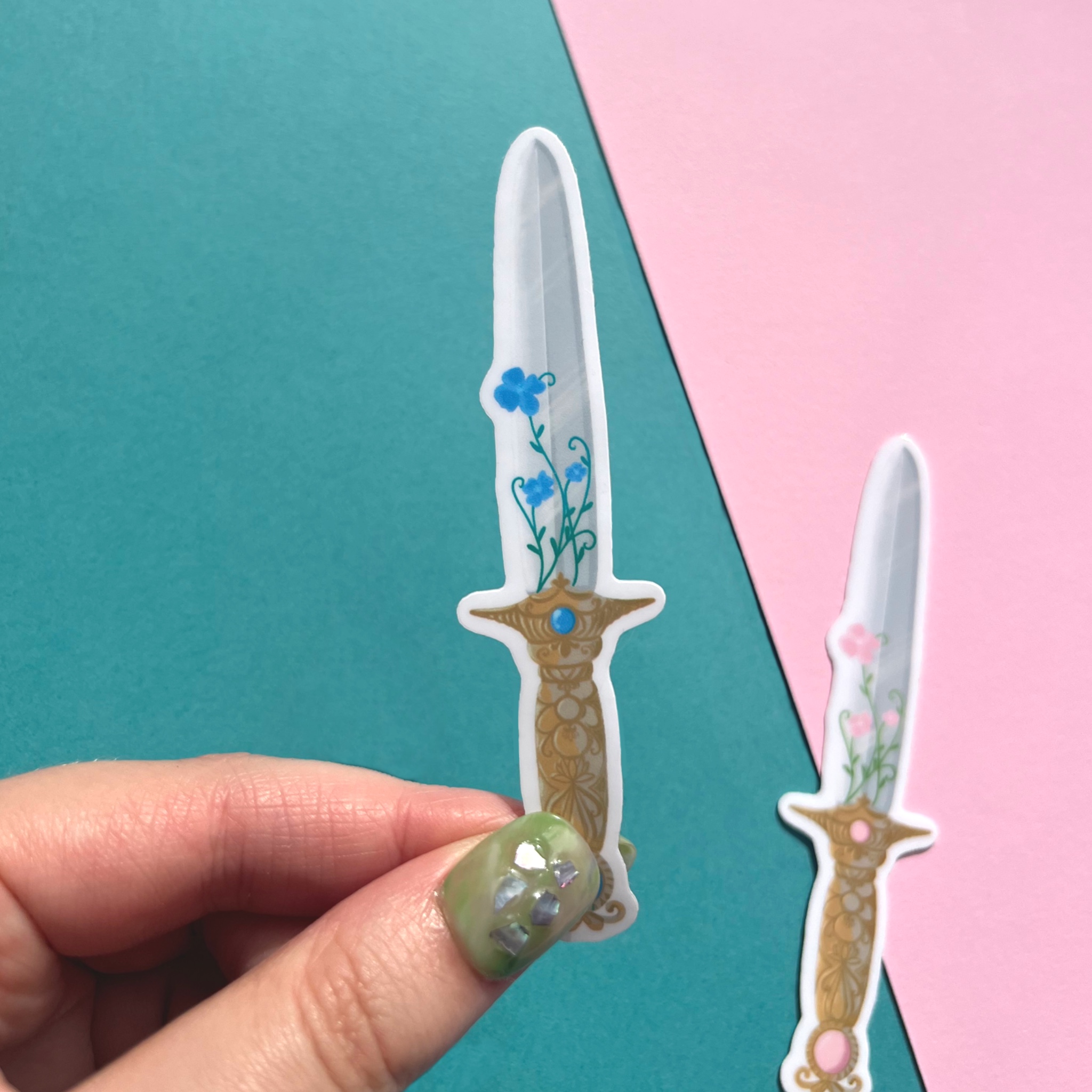 Magic Sword Sticker Fantasy Sword Vinyl Sticker Blue by Enchanted Ink | in.cube8r